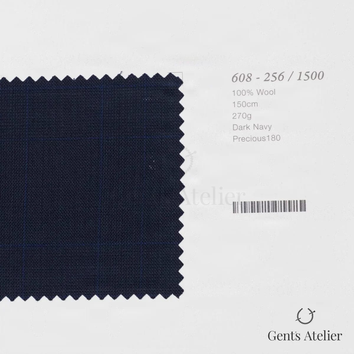 Образец ткани Marzoni 608 - 256 / 1500 с этикеткой — Тёмно-синий