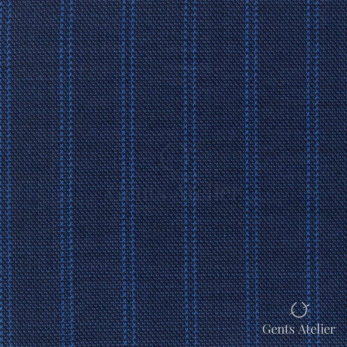 Костюмная ткань Marzoni 608 - 265 / 1500 — Ярко-синий, в полоску, 100% шерсть
