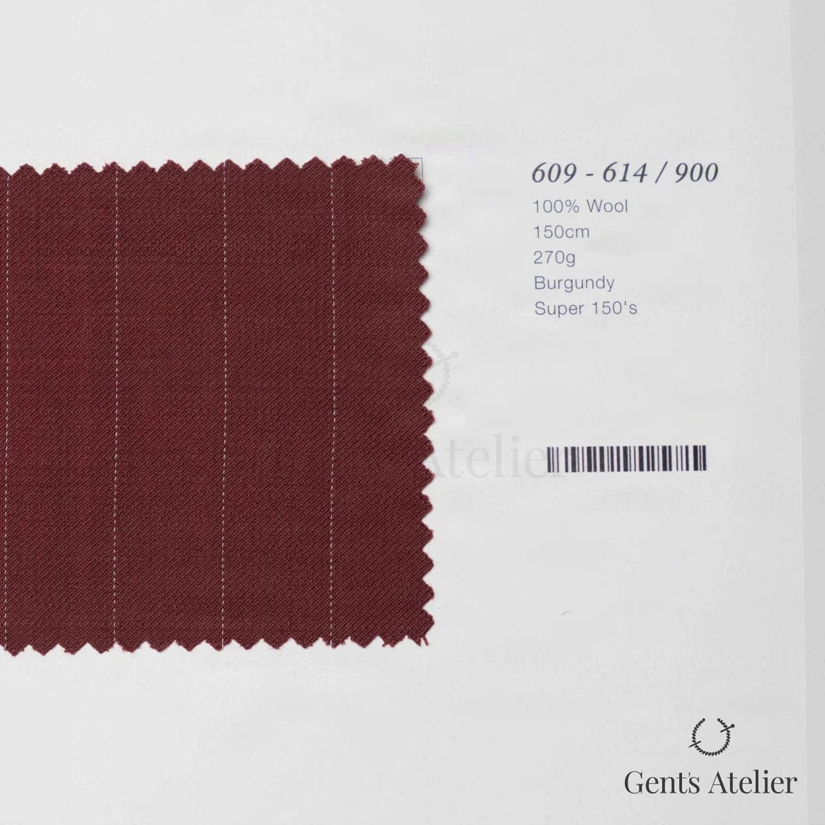 Образец ткани Marzoni 609 - 614 / 900 с этикеткой — Бордовый