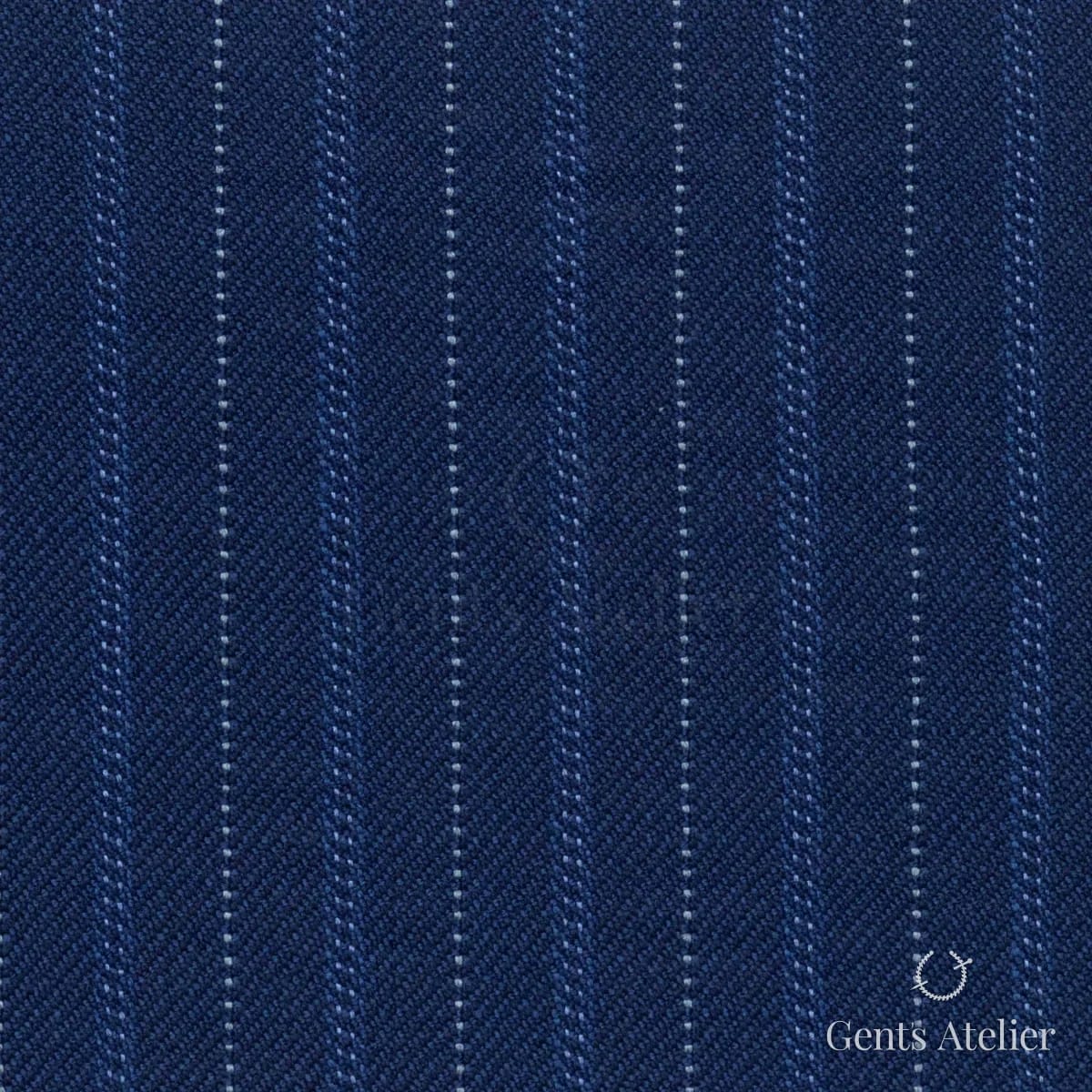 Костюмная ткань Marzoni 628 - 701 / 1200 — Синий / Белый, в полоску, 92% шерсть, 8% Cashmere