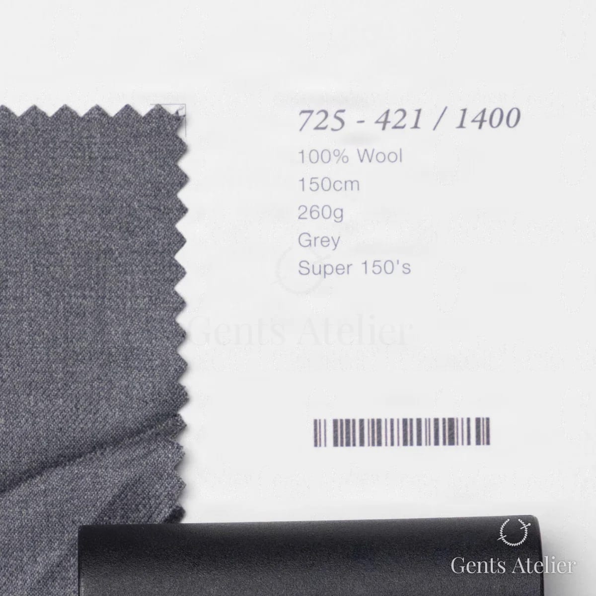 Образец ткани Marzoni 725 - 421 / 1400 с этикеткой — Серый