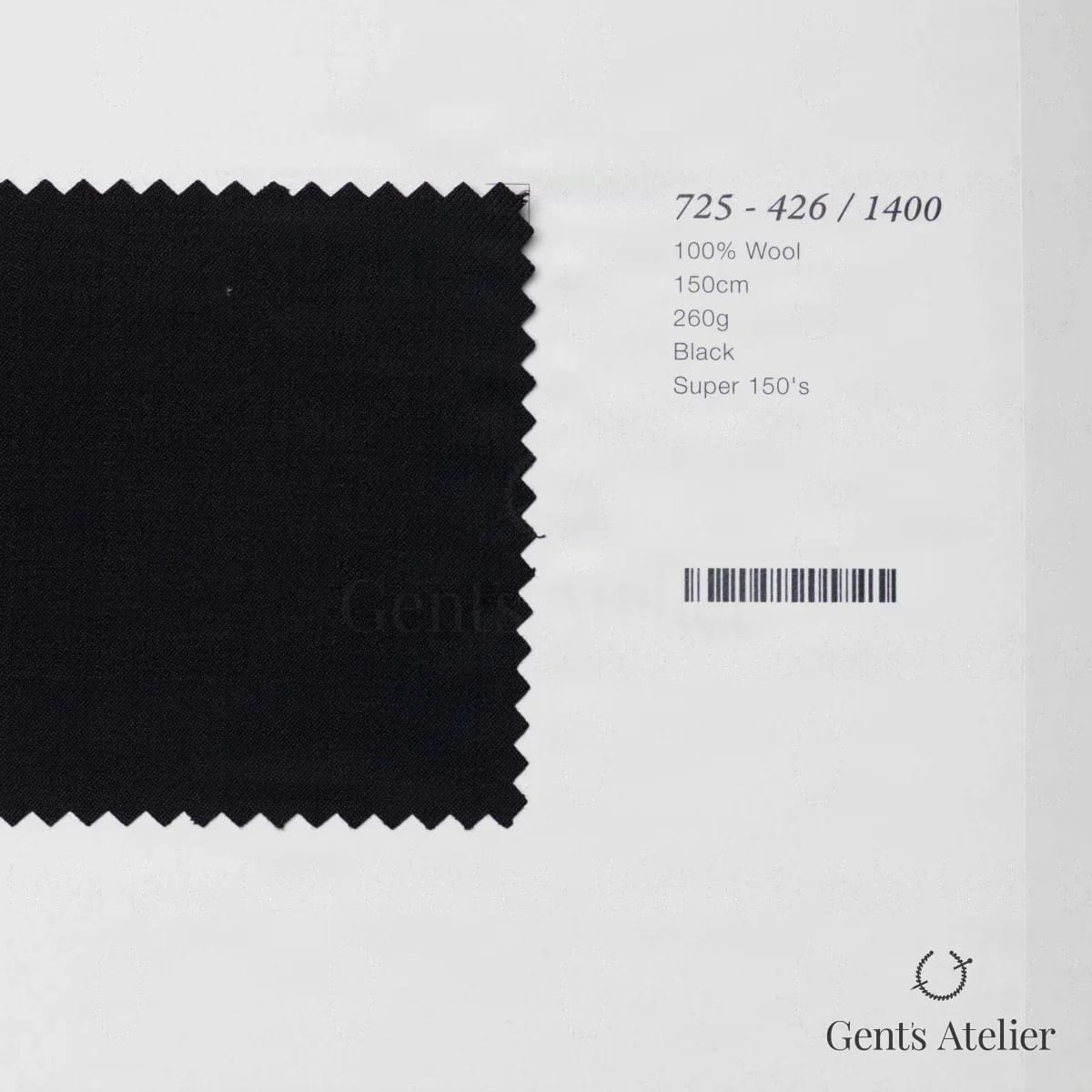 Образец ткани Marzoni 725 - 426 / 1400 с этикеткой — Чёрный