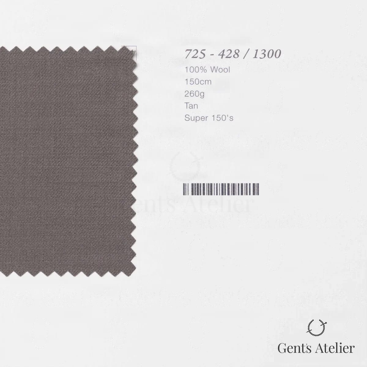 Образец ткани Marzoni 725 - 428 / 1300 с этикеткой — Светло-коричневый
