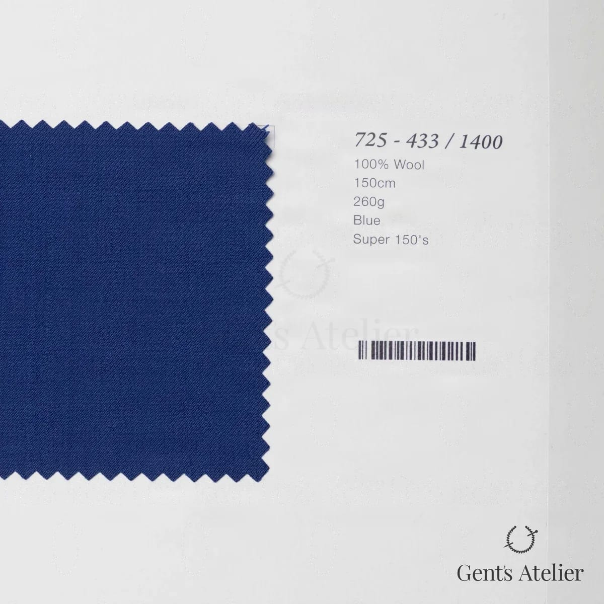 Образец ткани Marzoni 725 - 433 / 1400 с этикеткой — Синий