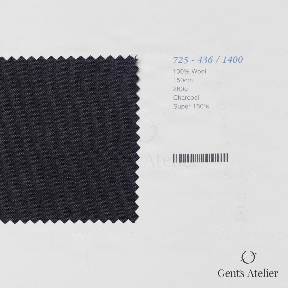 Образец ткани Marzoni 725 - 436 / 1400 с этикеткой — Угольно-серый