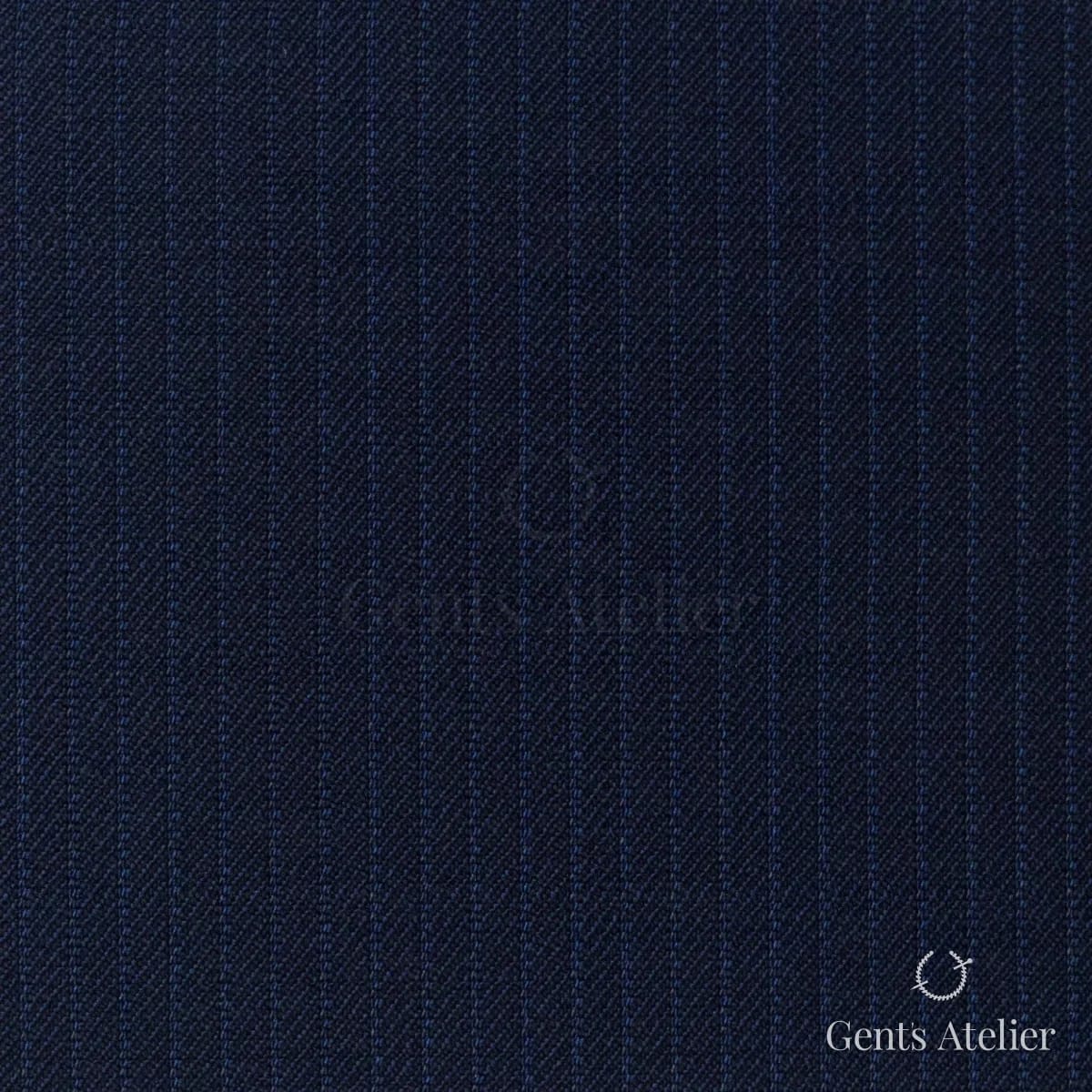 Костюмная ткань Marzoni 725 - 446 / 1300 — Тёмно-синий / Синий, в полоску, 100% шерсть