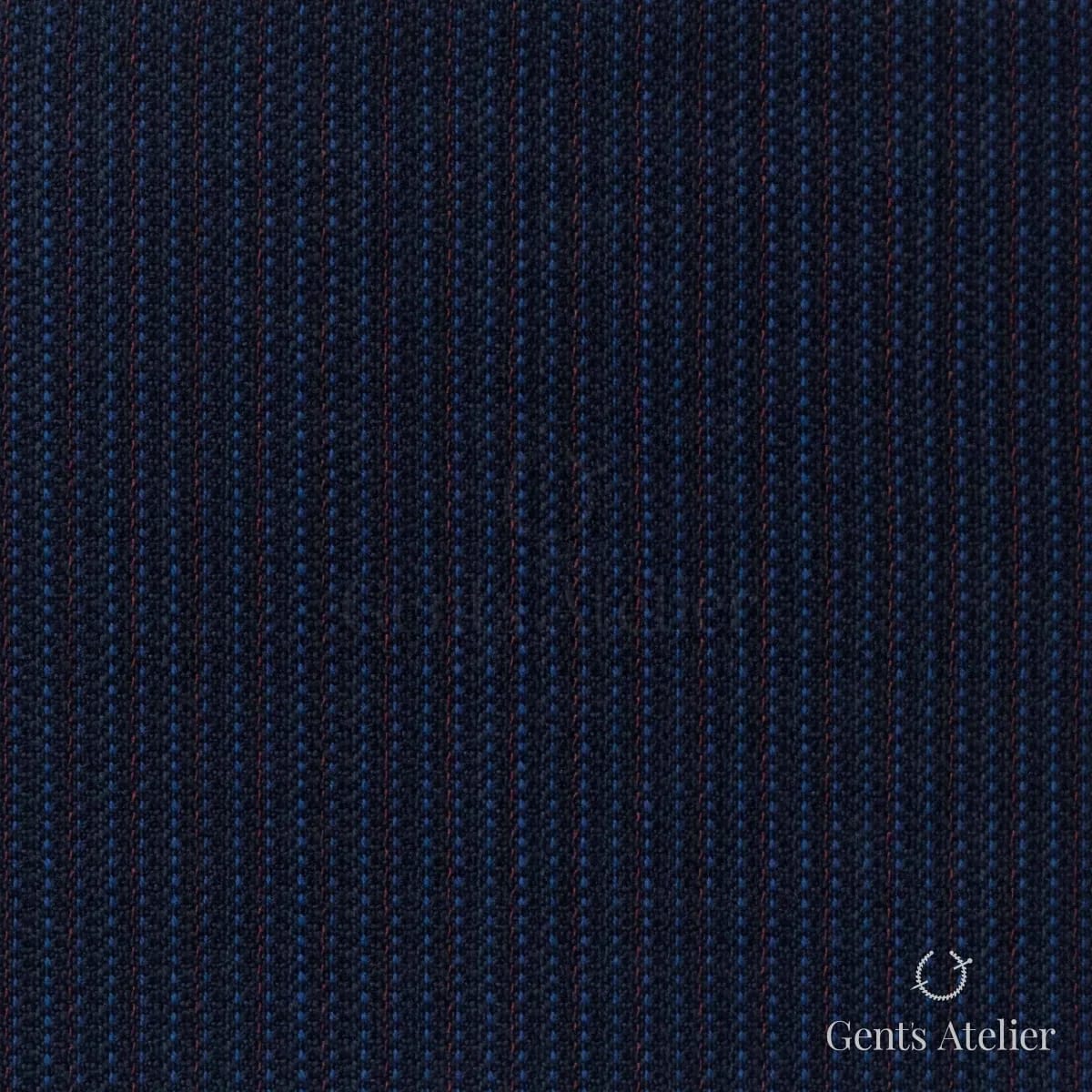 Костюмная ткань Marzoni 725 - 468 / 1400 — Синий / Красный, в полоску, 100% шерсть