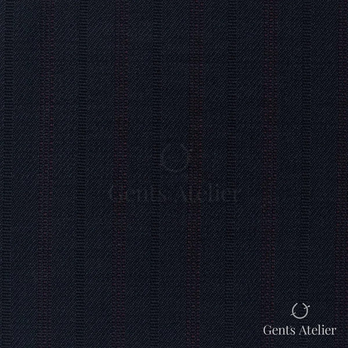 Костюмная ткань Marzoni 725 - 476 / 1300 — Тёмно-синий / Бордовый, в полоску, 100% шерсть