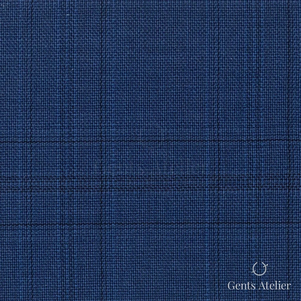 Костюмная ткань Marzoni 725 - 477 / 1300 — Синий/Тёмно-синий, виндоупейн, 100% шерсть