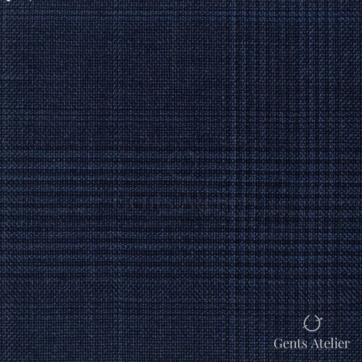 Костюмная ткань Marzoni 725 - 489 / 1500 — Синий / Тёмно-синий, в клетку, 100% шерсть