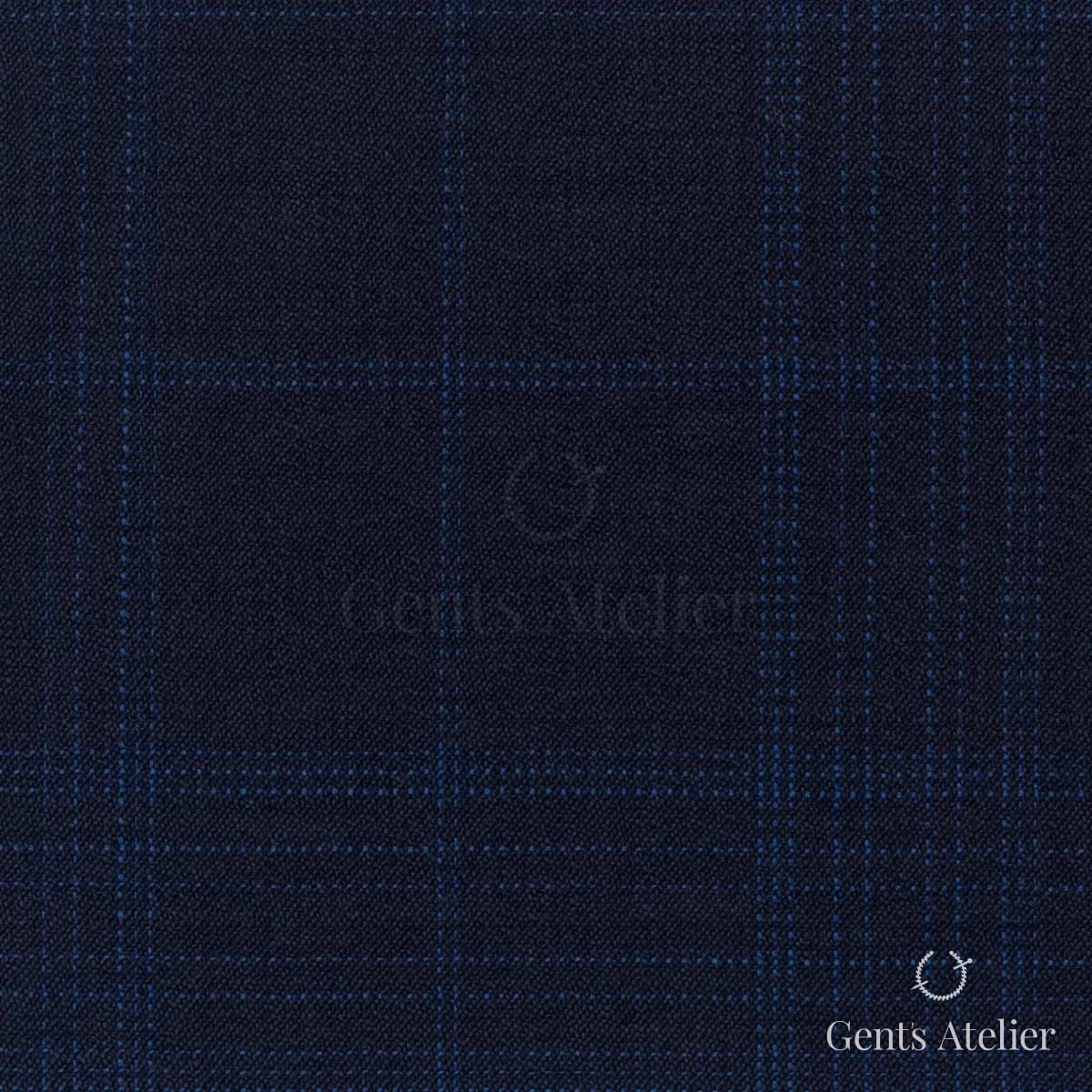 Костюмная ткань Marzoni 725 - 496 / 1500 — Тёмно-синий/Синий, виндоупейн, 100% шерсть