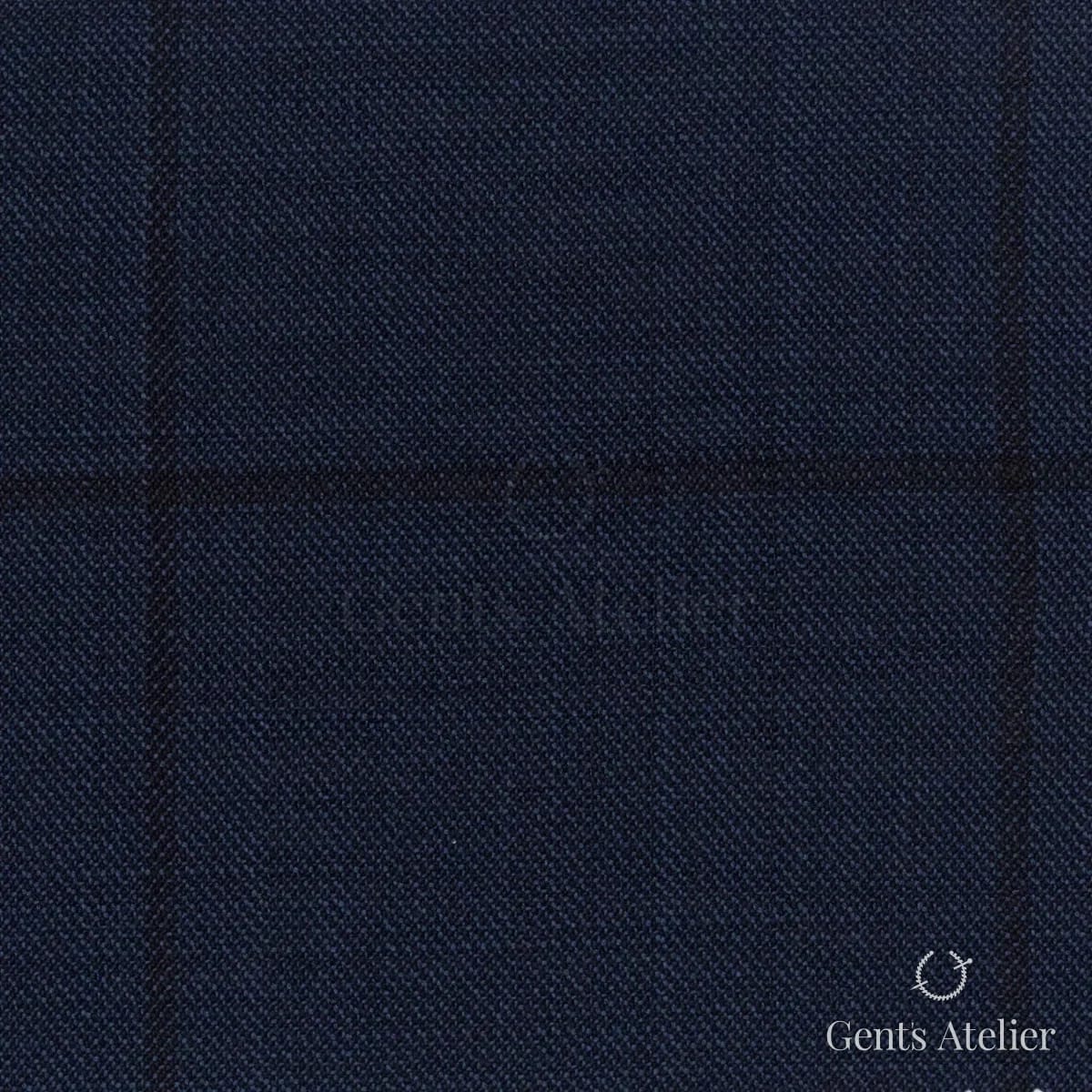 Костюмная ткань Marzoni 725 - 500 / 1500 — Тёмно-синий/Чёрный, виндоупейн, 100% шерсть