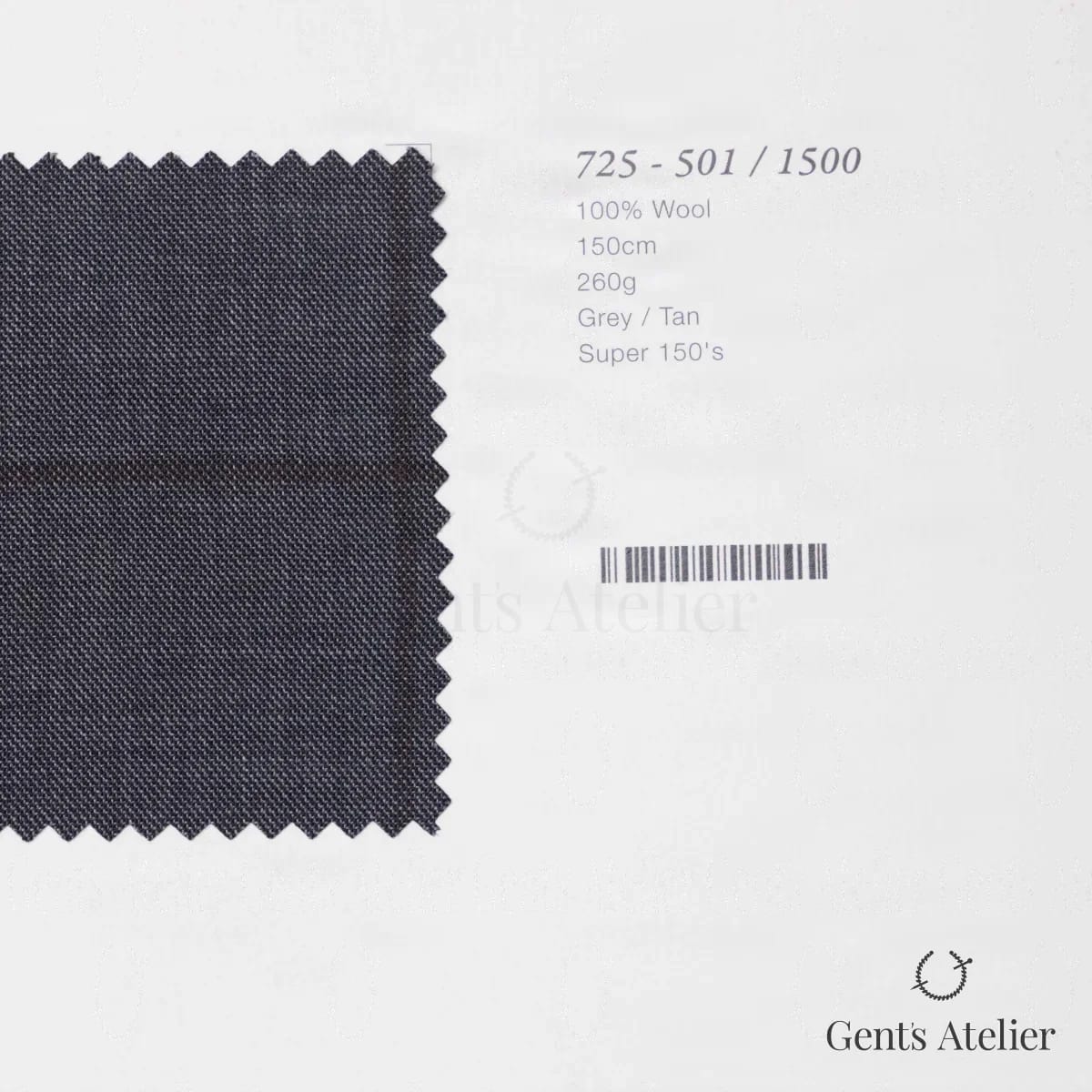 Образец ткани Marzoni 725 - 501 / 1500 с этикеткой — Серо-бежевый