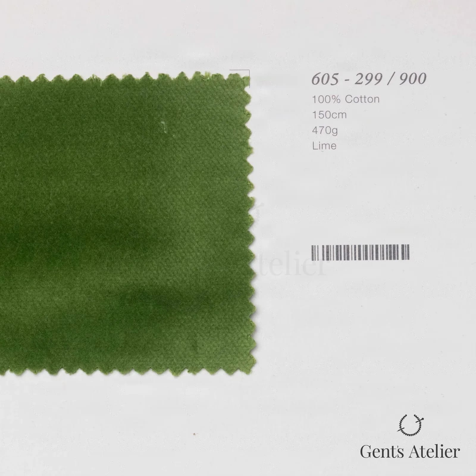 Образец ткани Marzoni 605 - 299 / 900 с этикеткой — Lime