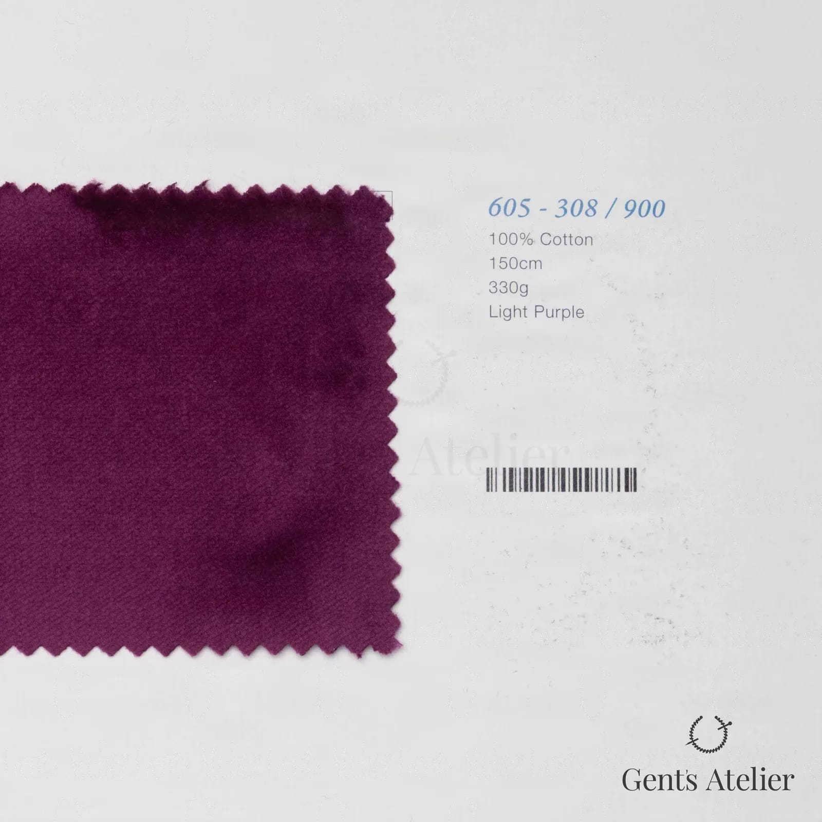 Образец ткани Marzoni 605 - 308 / 900 с этикеткой — Light Purple