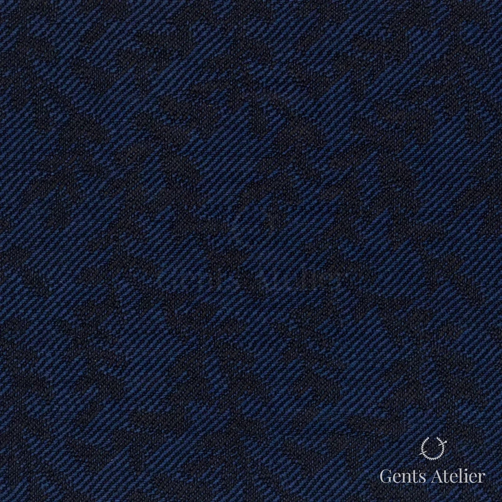 Костюмная ткань Marzoni 609 - 459 / 900 — Тёмно-синий, узор, 100% шерсть