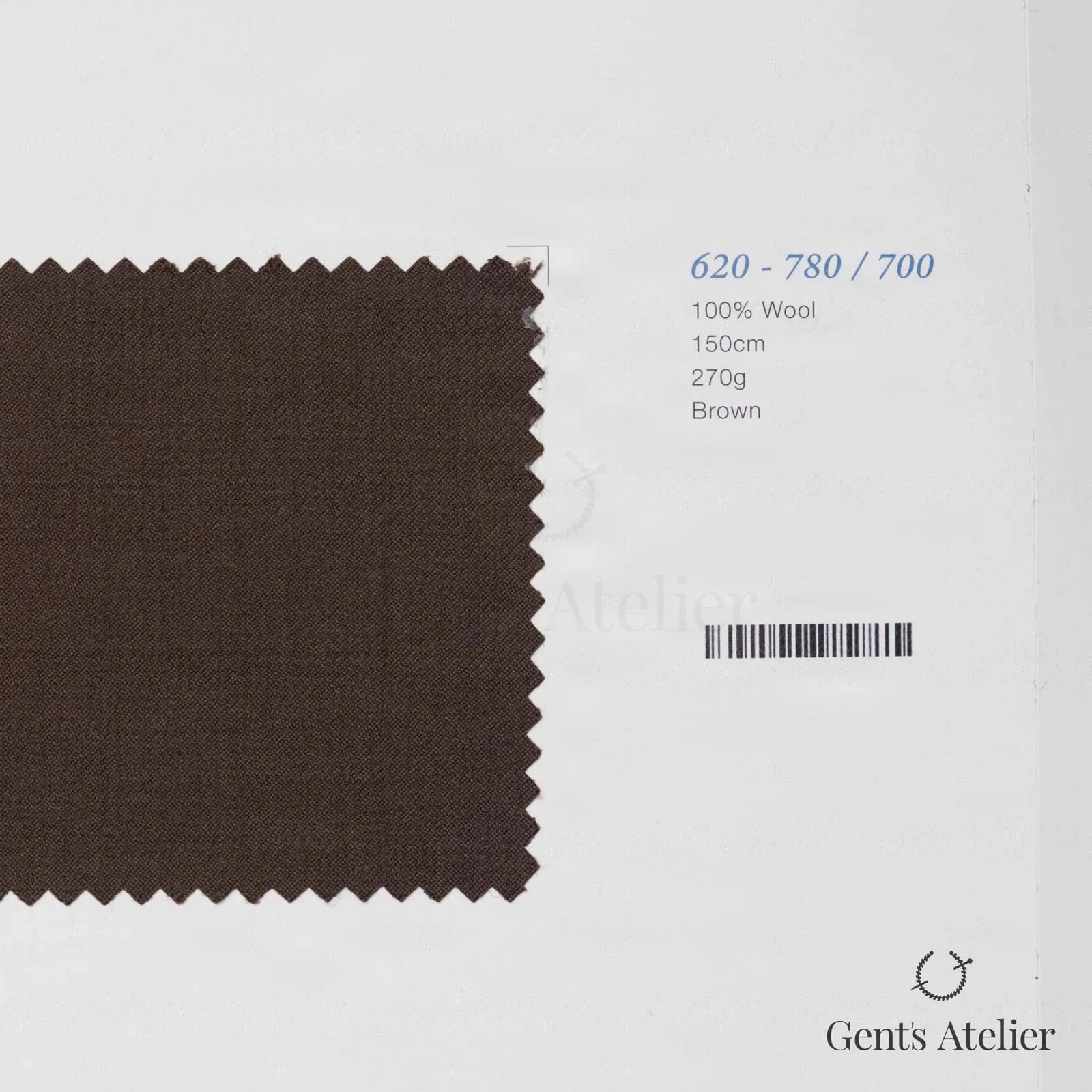 Образец ткани Marzoni 620 - 780 / 700 с этикеткой — Коричневый
