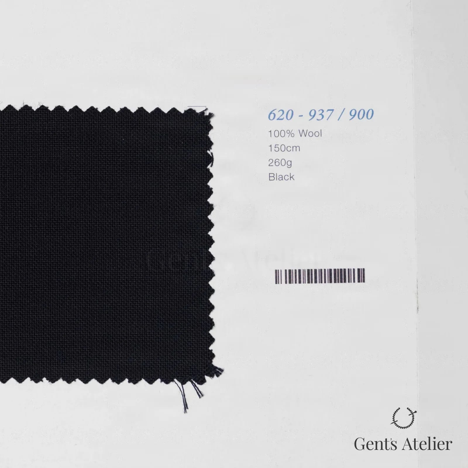 Образец ткани Marzoni 620 - 937 / 900 с этикеткой — Чёрный
