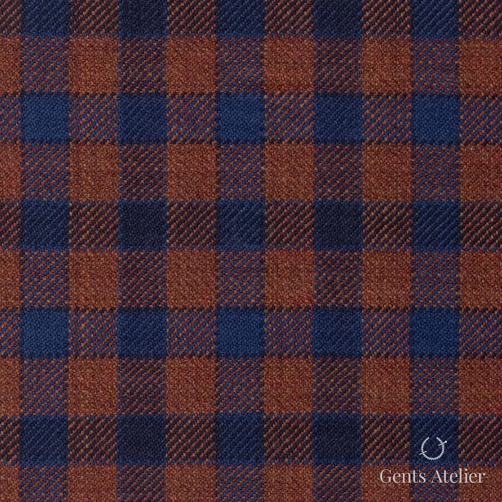 Костюмная ткань Marzoni 600 - 252 / 900 — Brick, клетка, 100% шерсть