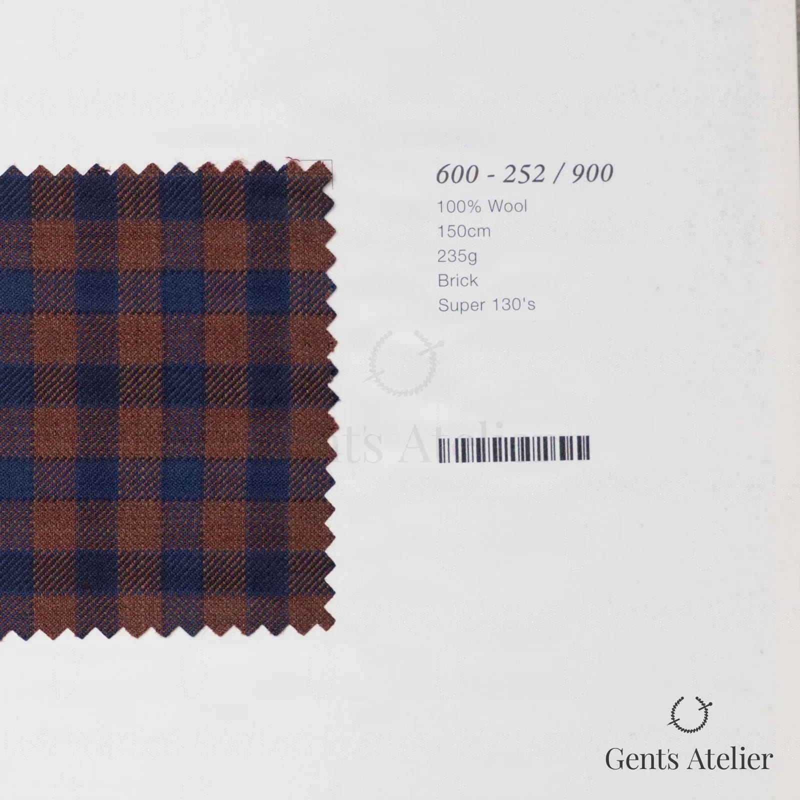Образец ткани Marzoni 600 - 252 / 900 с этикеткой — Brick