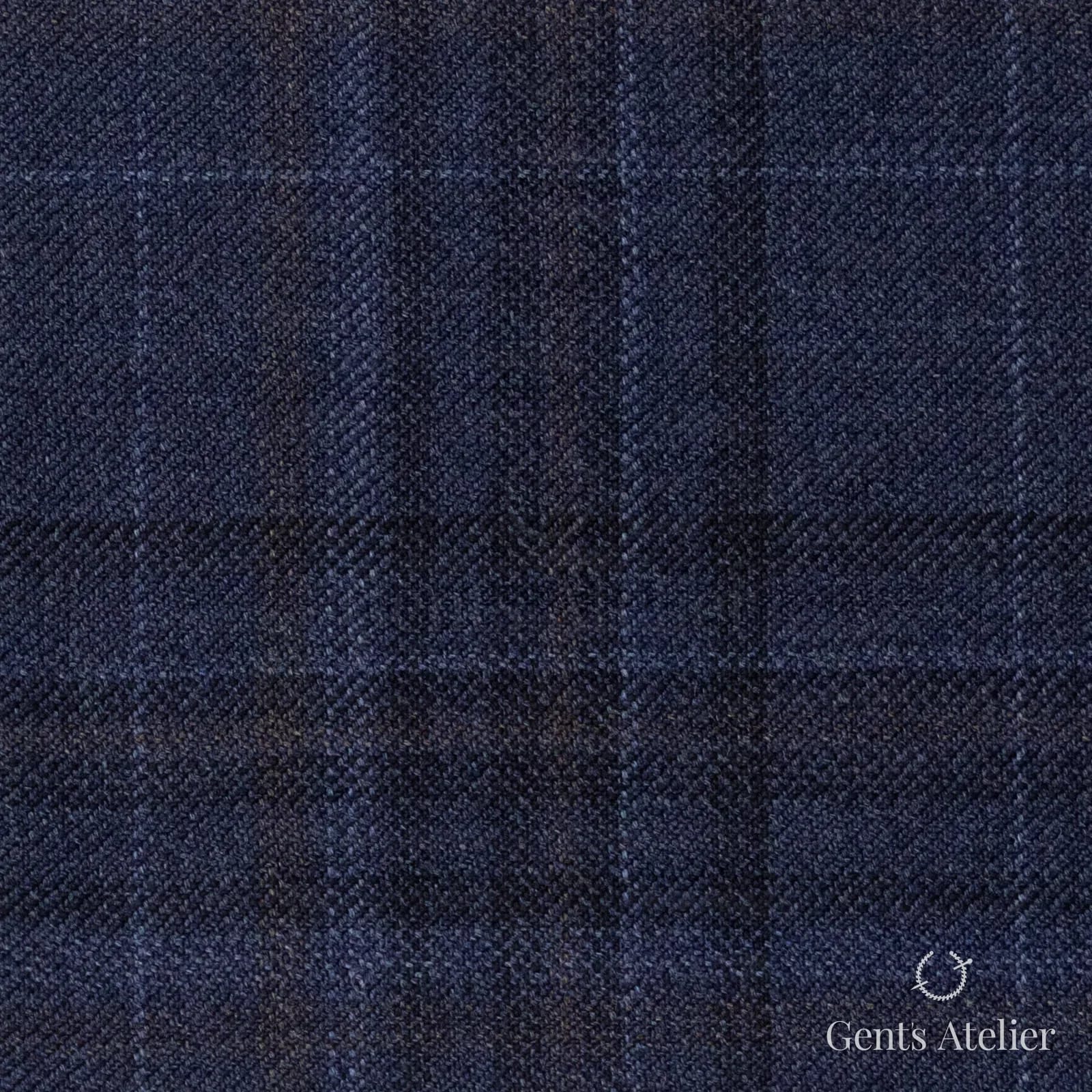 Костюмная ткань Marzoni 600 - 493 / 1000 — Синий / Коричневый, оконная клетка, 100% шерсть