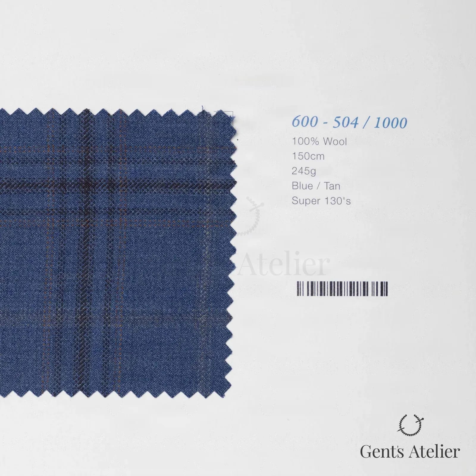Образец ткани Marzoni 600 - 504 / 1000 с этикеткой — Синий / Tan