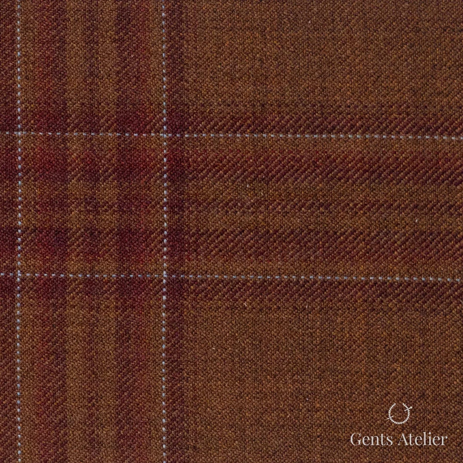 Костюмная ткань Marzoni 600 - 509 / 1000 — Tan / Красный, оконная клетка, 100% шерсть