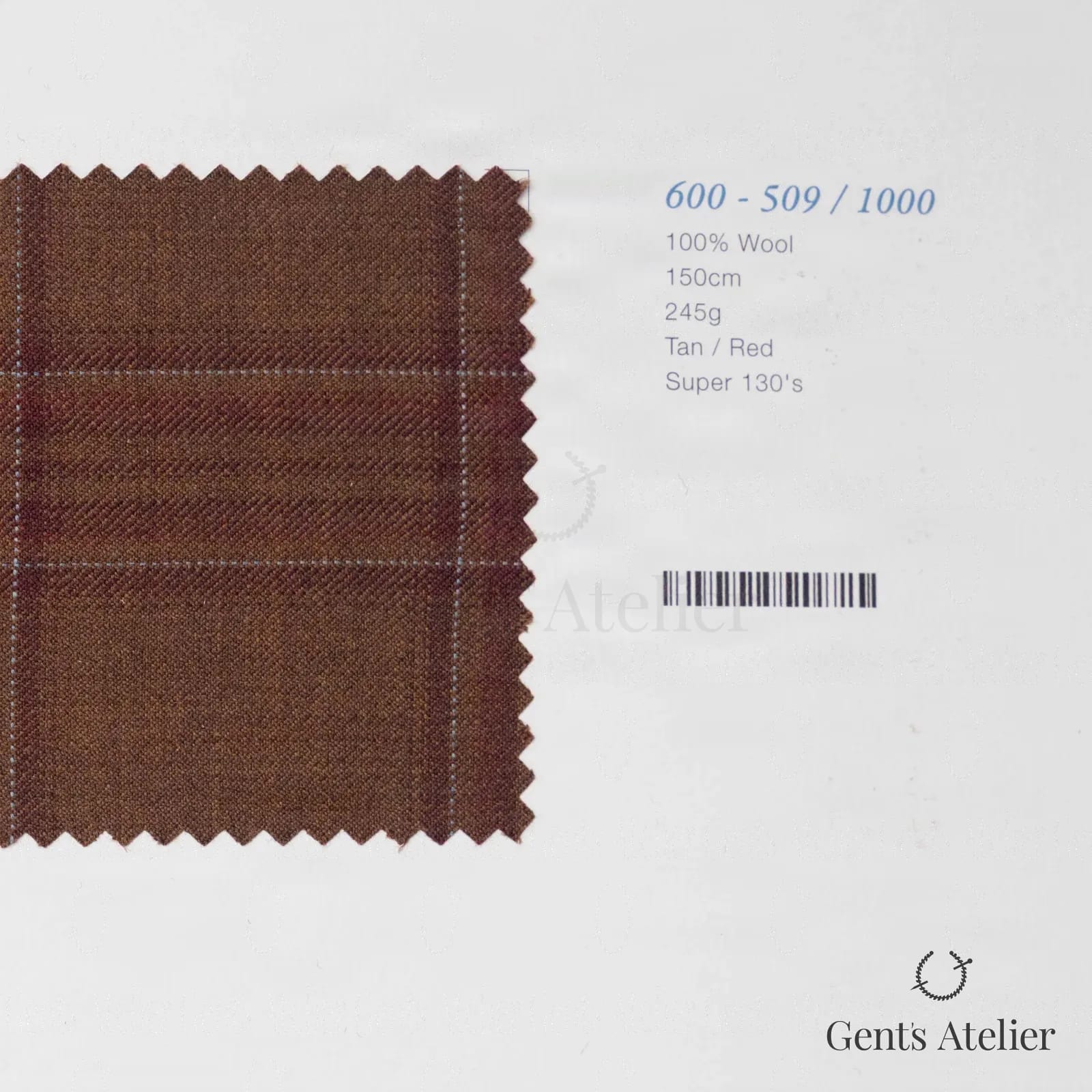 Образец ткани Marzoni 600 - 509 / 1000 с этикеткой — Tan / Красный
