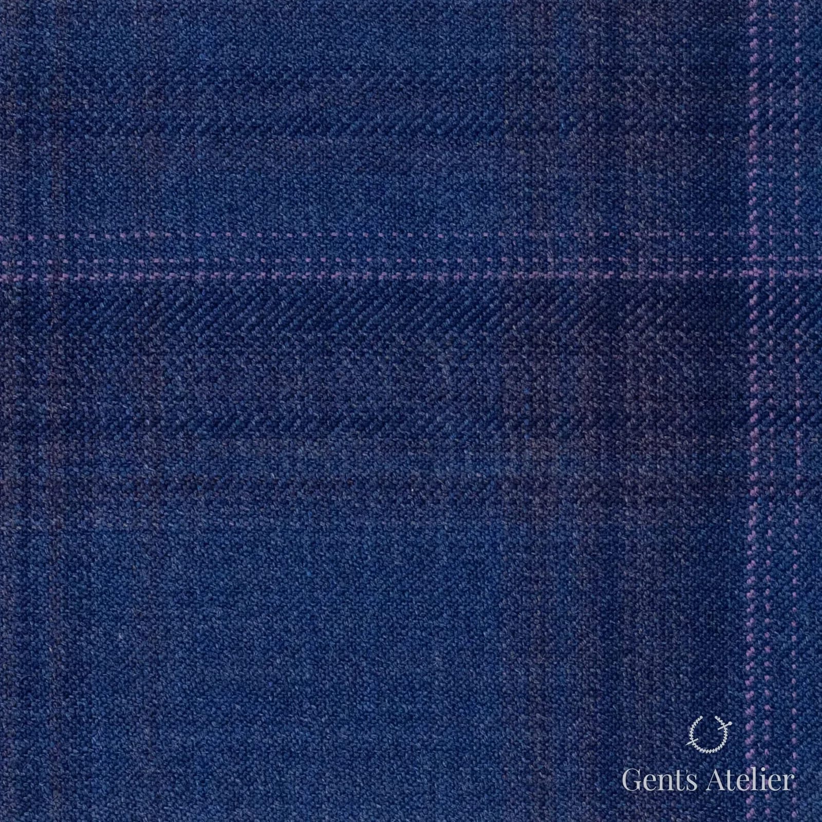 Костюмная ткань Marzoni 600 - 511 / 1000 — Синий / Фиолетовый, оконная клетка, 100% шерсть