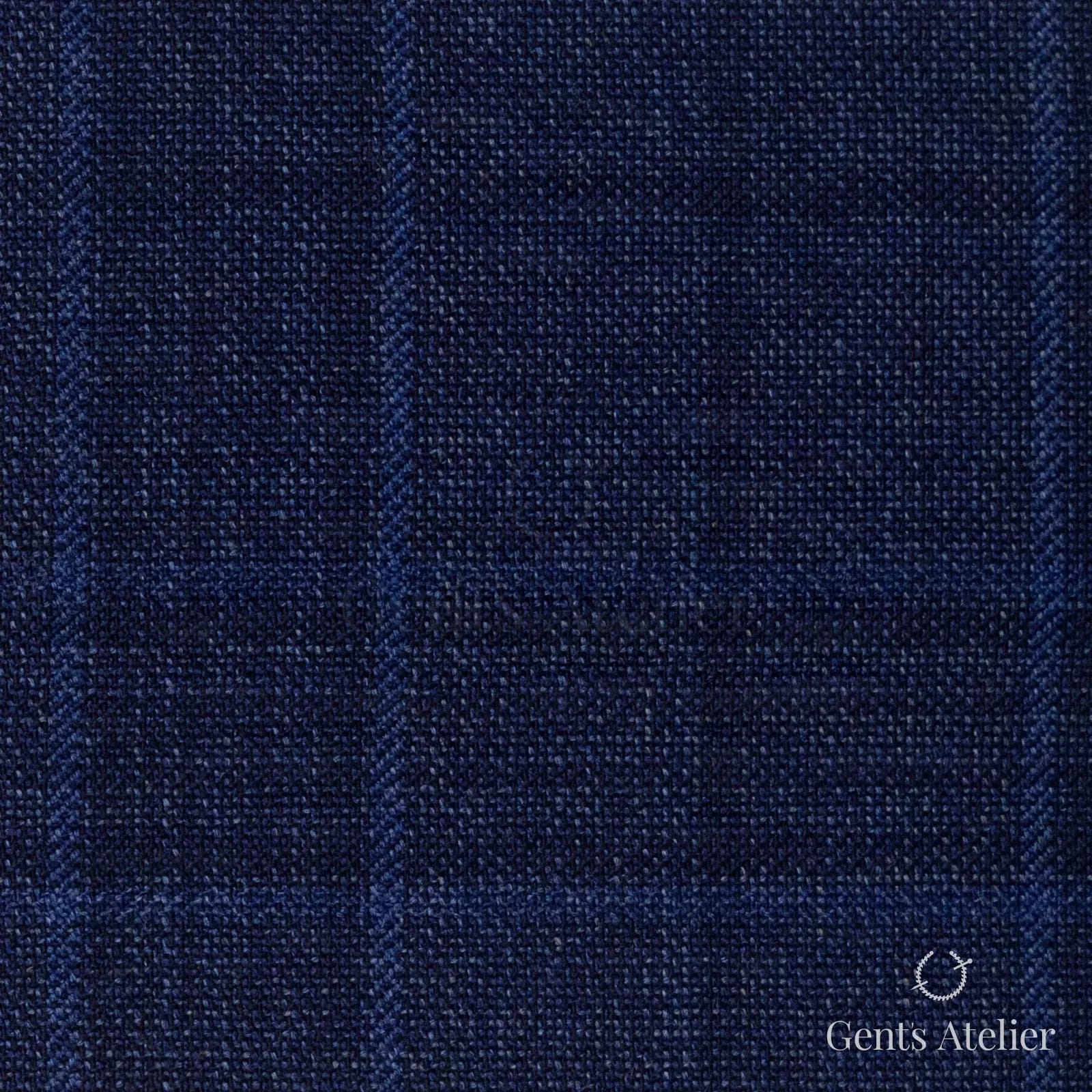 Костюмная ткань Marzoni 600 - 515 / 1000 — Тёмно-синий / Синий, оконная клетка, 100% шерсть