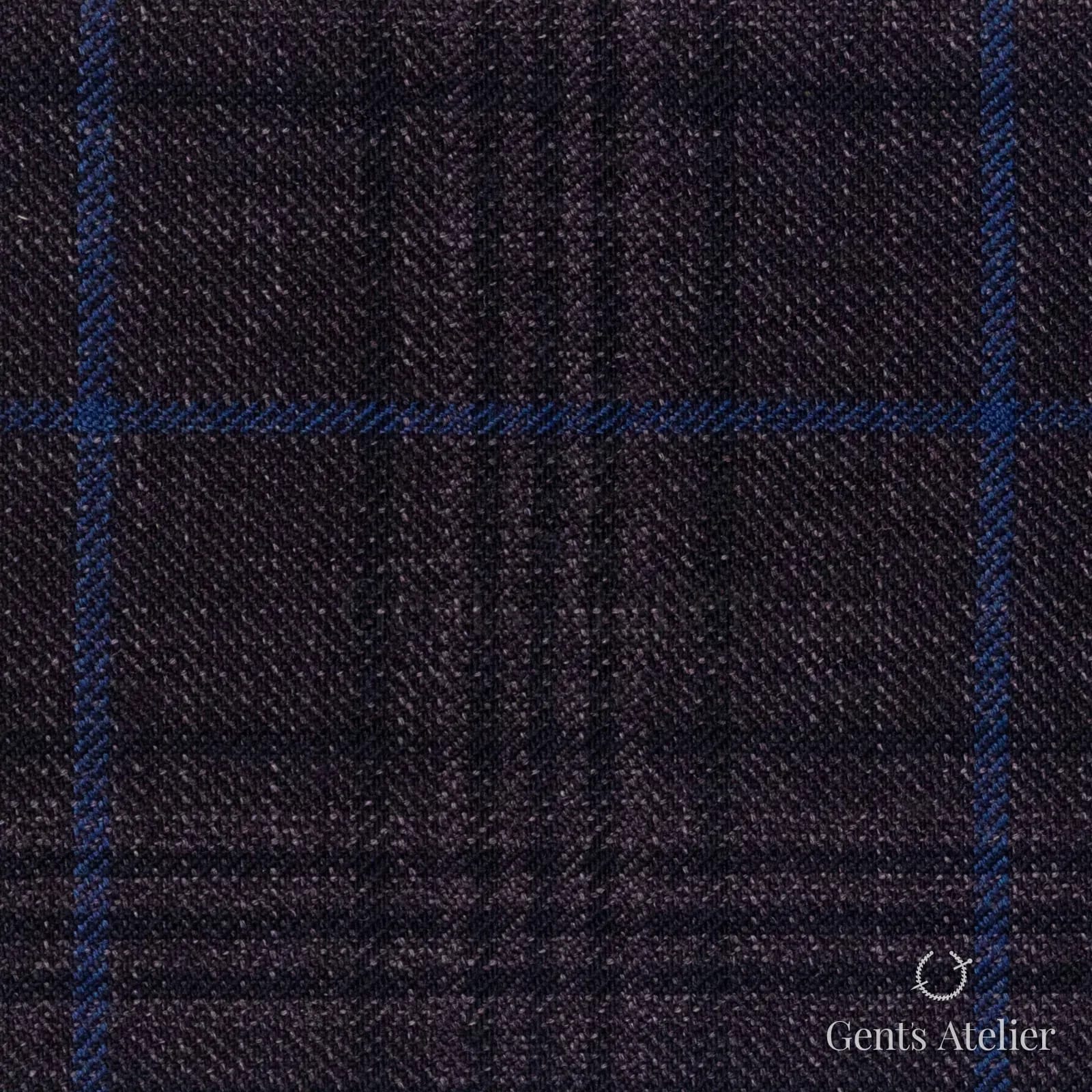 Костюмная ткань Marzoni 600 - 520 / 1000 — Коричневый / Синий, оконная клетка, 100% шерсть