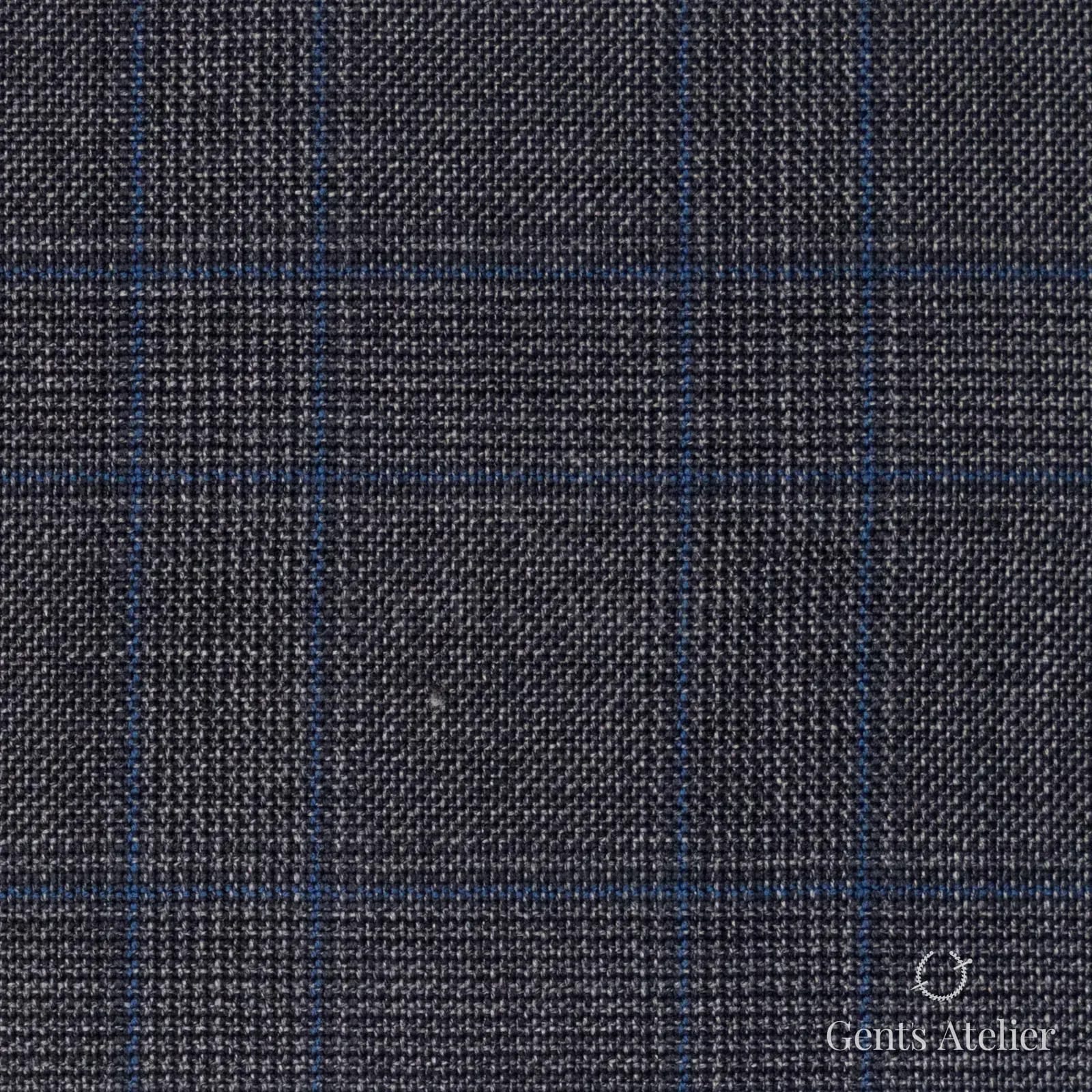 Костюмная ткань Marzoni 607 - 629 / 900 — Серый / Синий, гусиная лапка, 100% шерсть