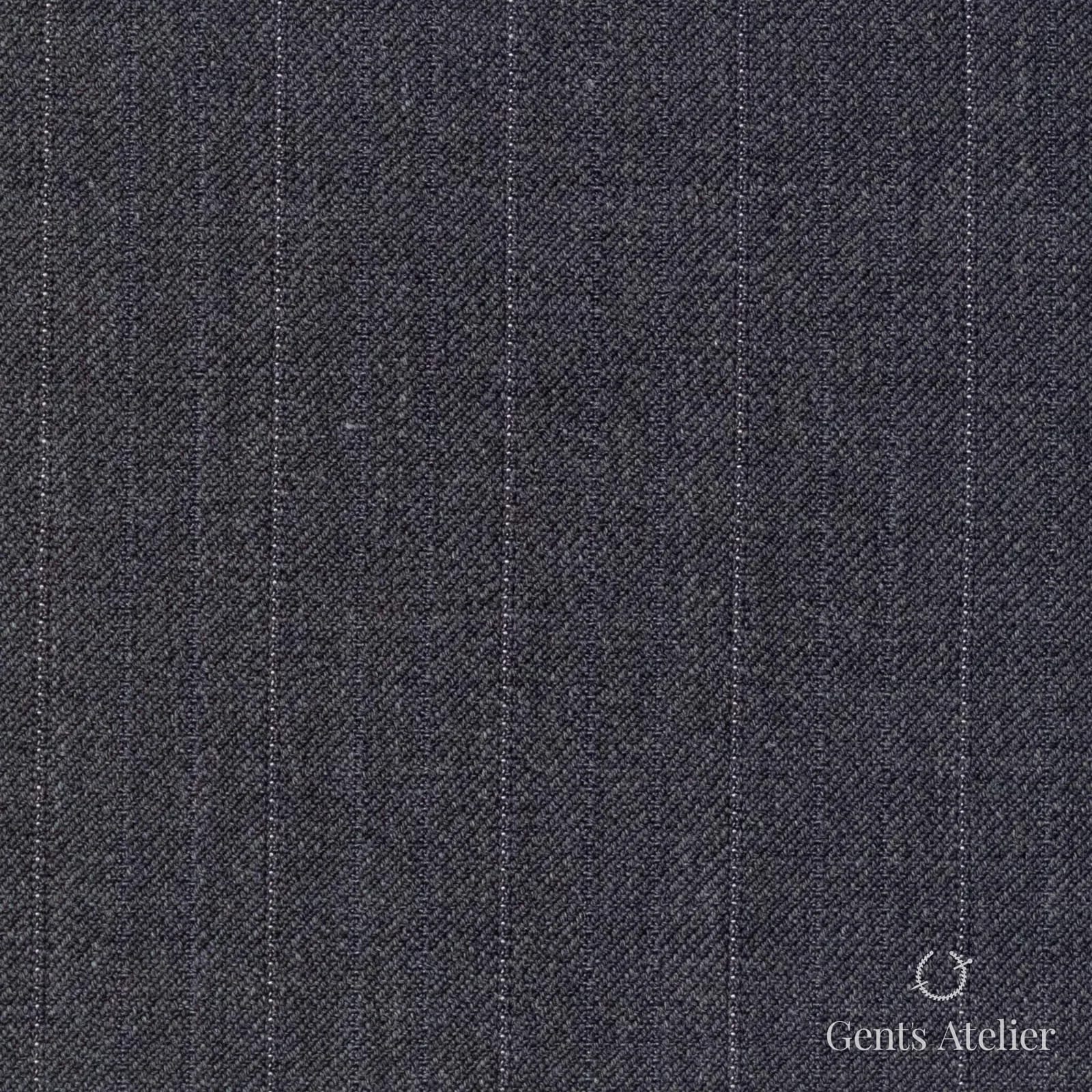 Костюмная ткань Marzoni 607 - 872 / 1000 — Серый / Белый, полоса, 100% шерсть