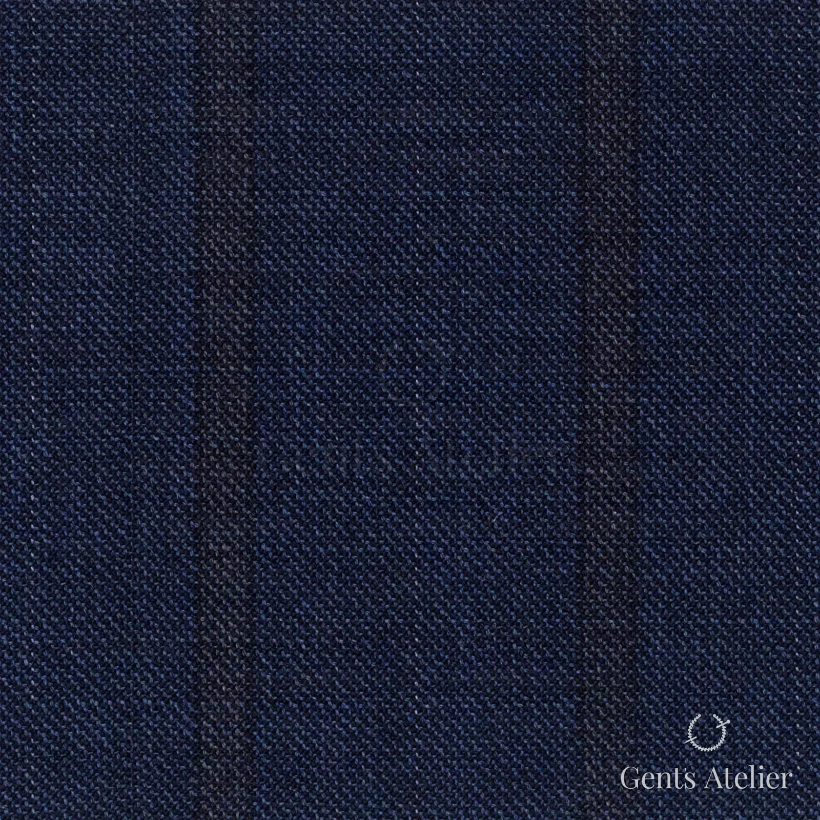 Костюмная ткань Marzoni 607 - 880 / 1000 — Синий / Серый, полоса, 100% шерсть