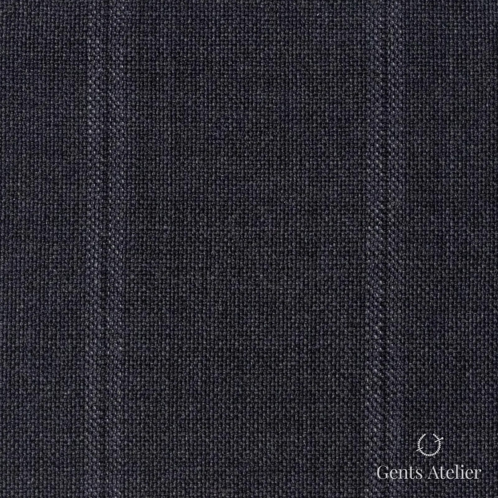 Костюмная ткань Marzoni 607 - 881 / 1000 — Антрацит, полоса, 100% шерсть