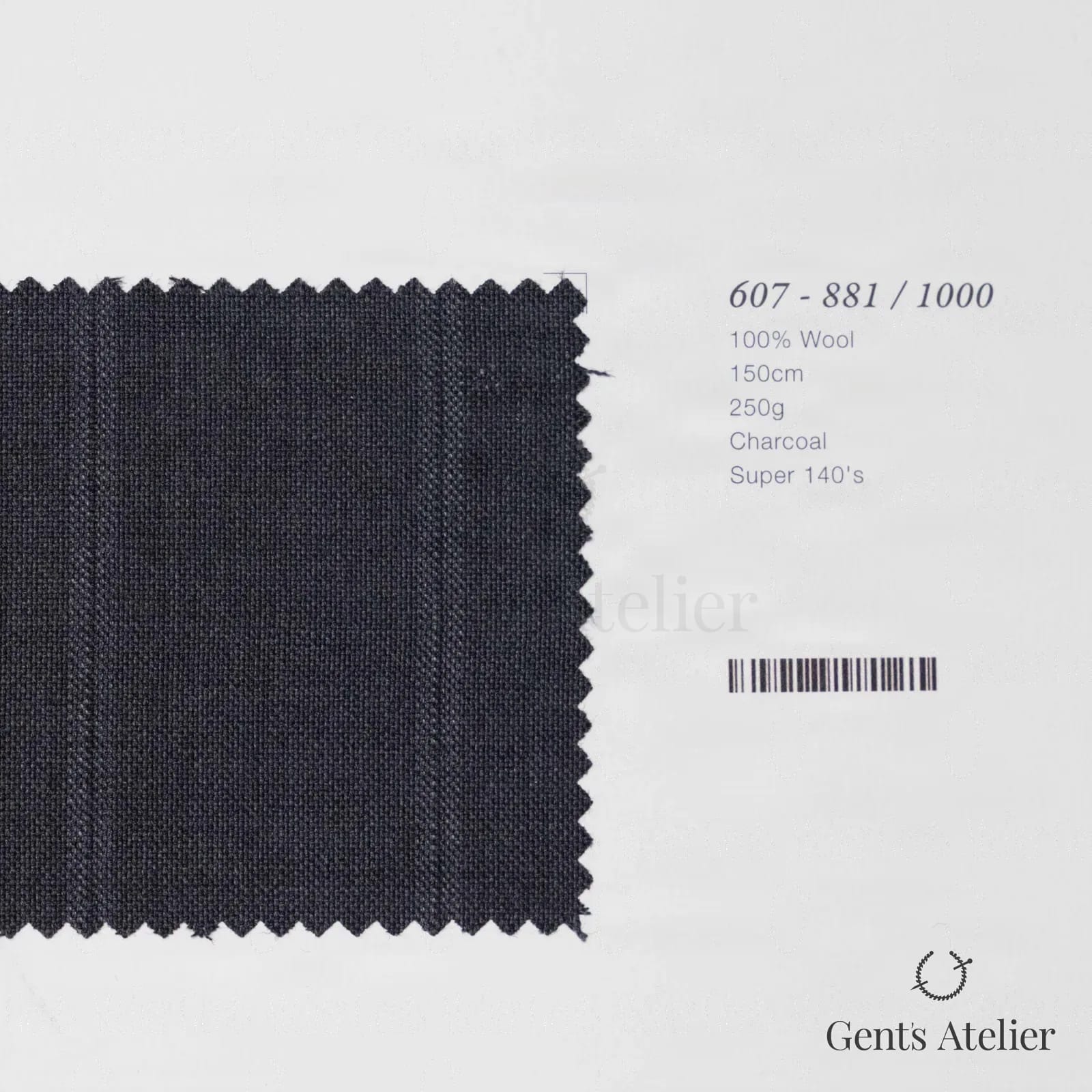 Образец ткани Marzoni 607 - 881 / 1000 с этикеткой — Антрацит