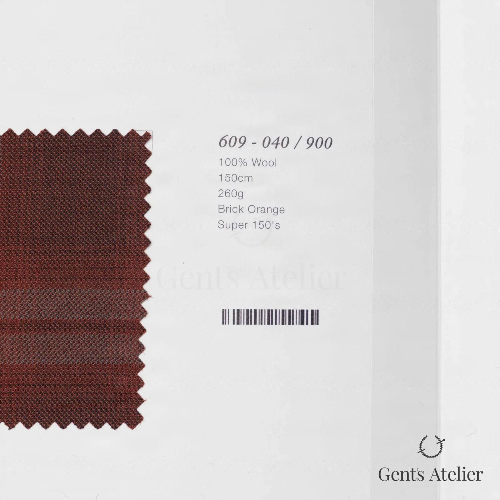Образец ткани Marzoni 609 - 040 / 900 с этикеткой — Brick Orange