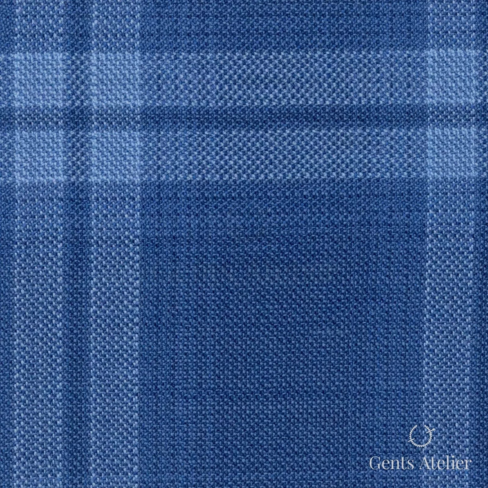 Костюмная ткань Marzoni 609 - 042 / 900 — Синий, оконная клетка, 100% шерсть
