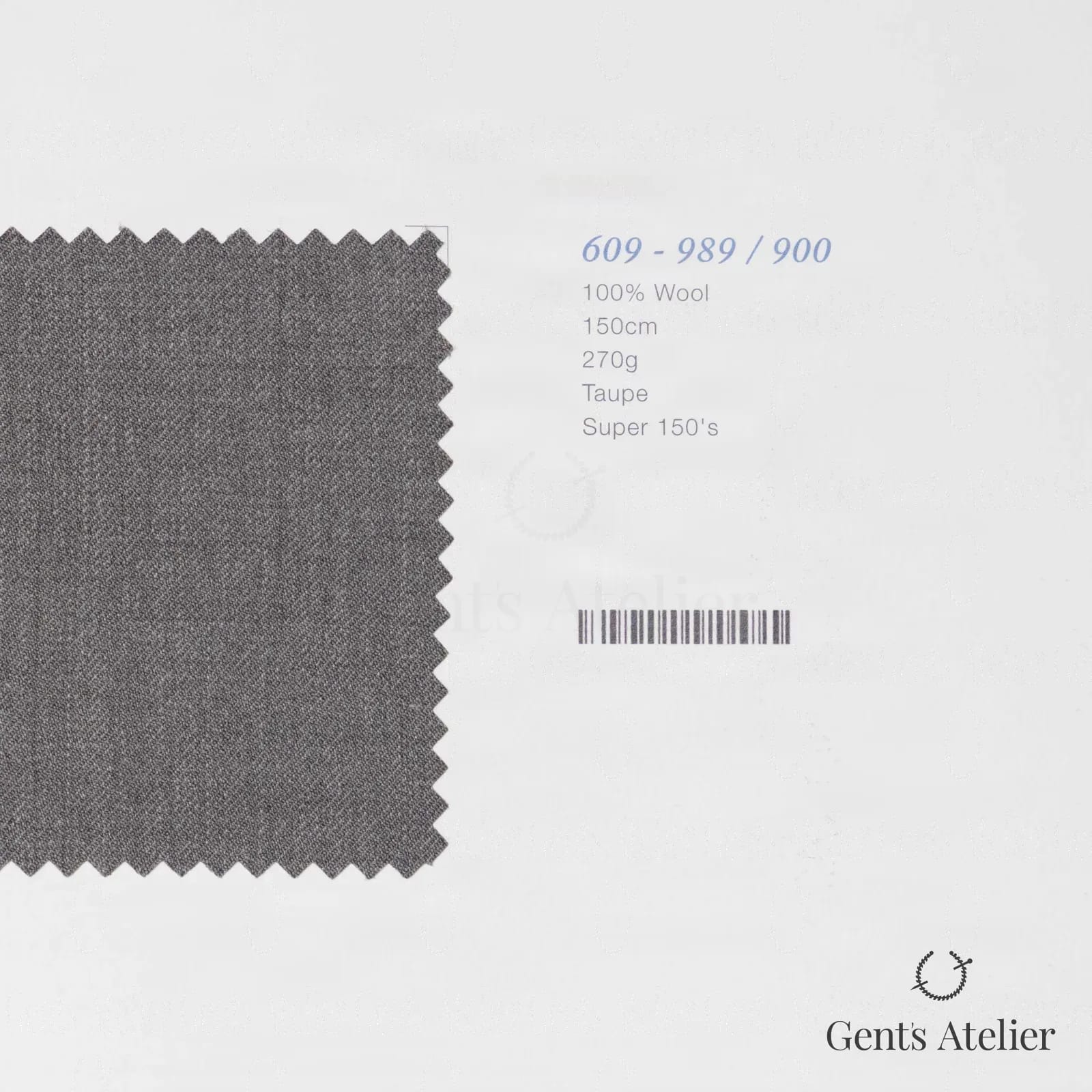 Образец ткани Marzoni 609 - 989 / 900 с этикеткой — Тауп