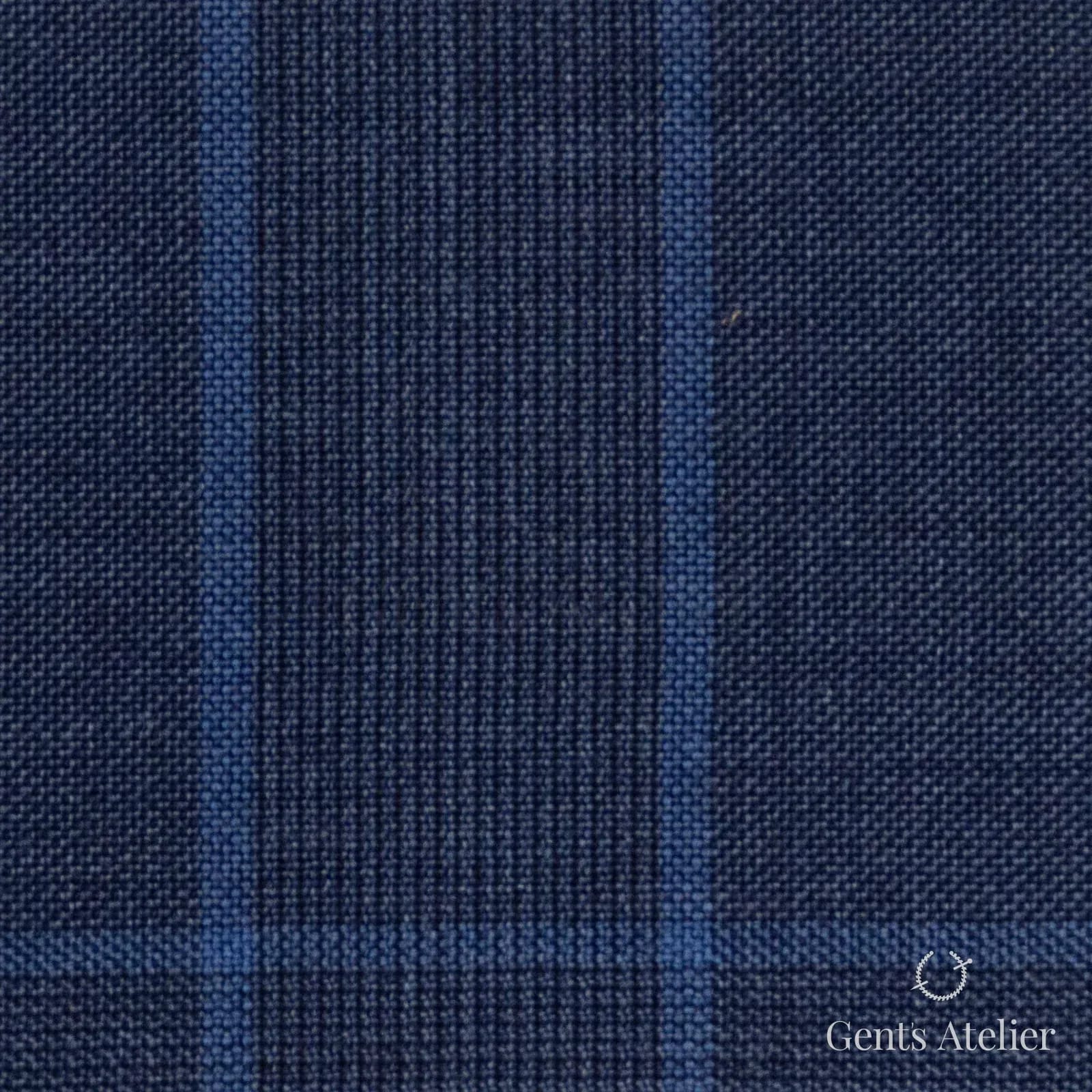 Костюмная ткань Marzoni 621 - 056 / 900 — Синий, оконная клетка, 100% шерсть