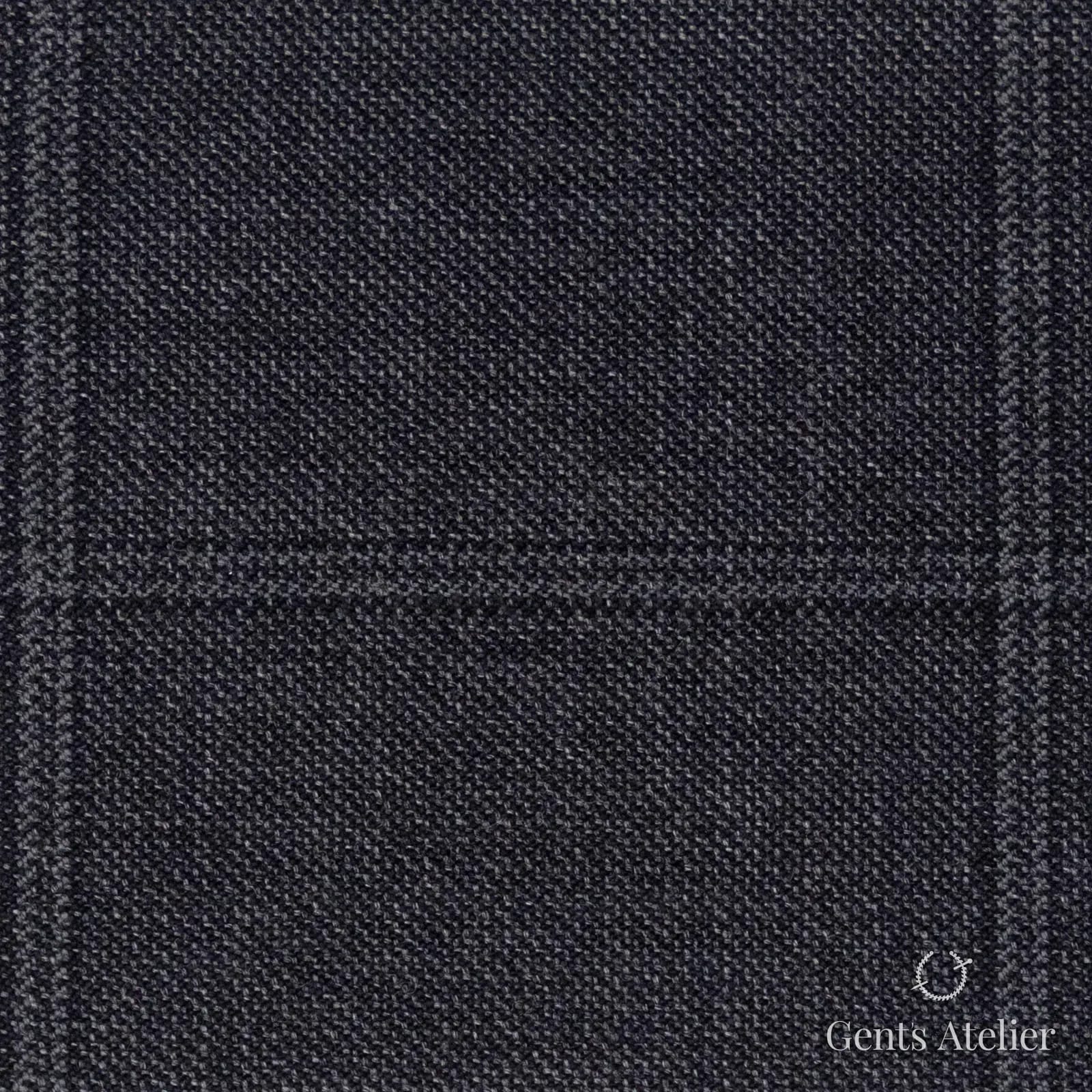 Костюмная ткань Marzoni 621 - 073 / 900 — Антрацит, оконная клетка, 100% шерсть