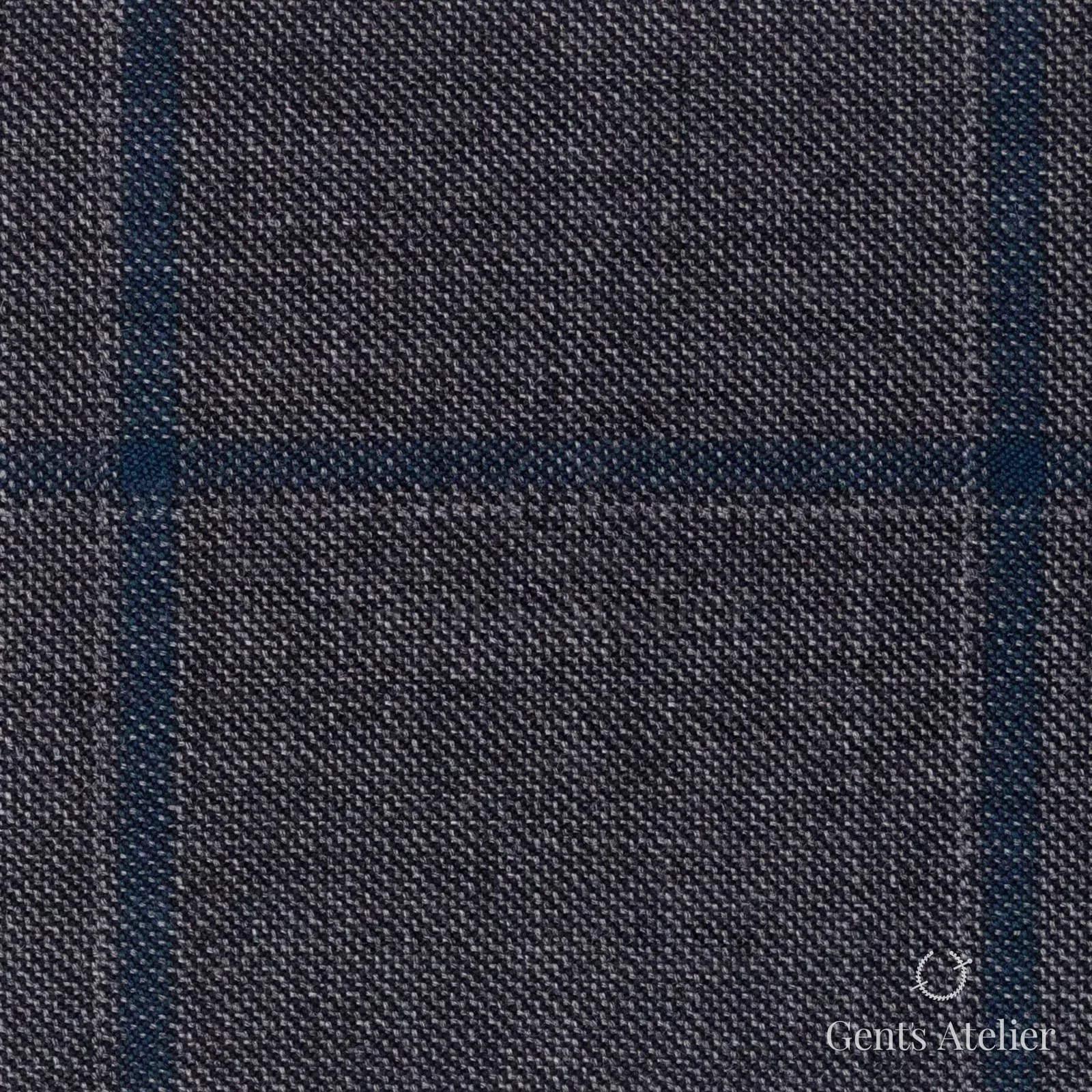 Образец ткани Marzoni 621 - 080 / 900 с этикеткой — Серый / Teal