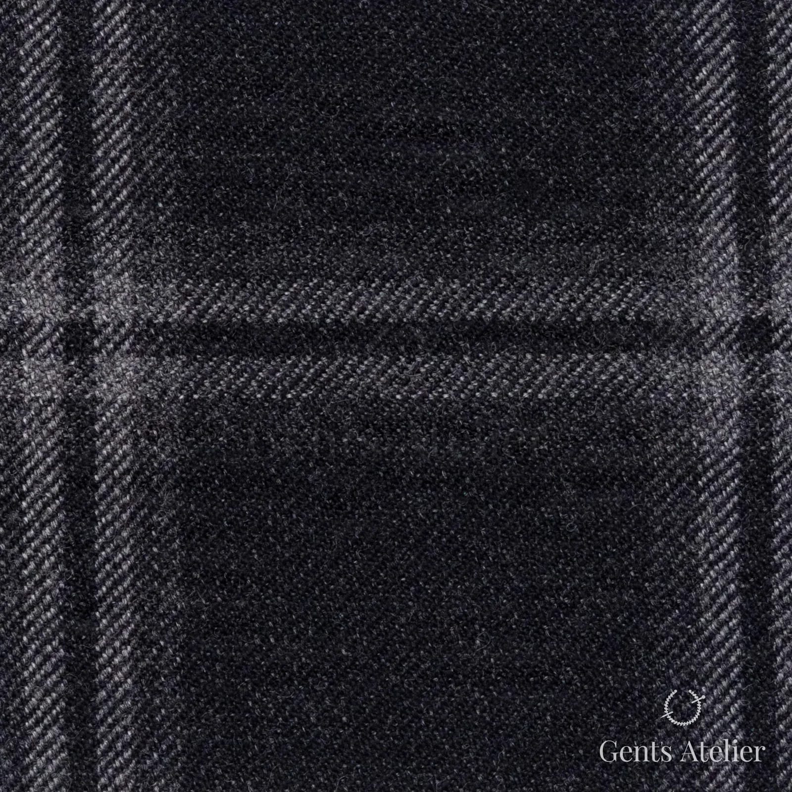 Костюмная ткань Marzoni 641 - 018 / 900 — Антрацит, оконная клетка, 100% шерсть