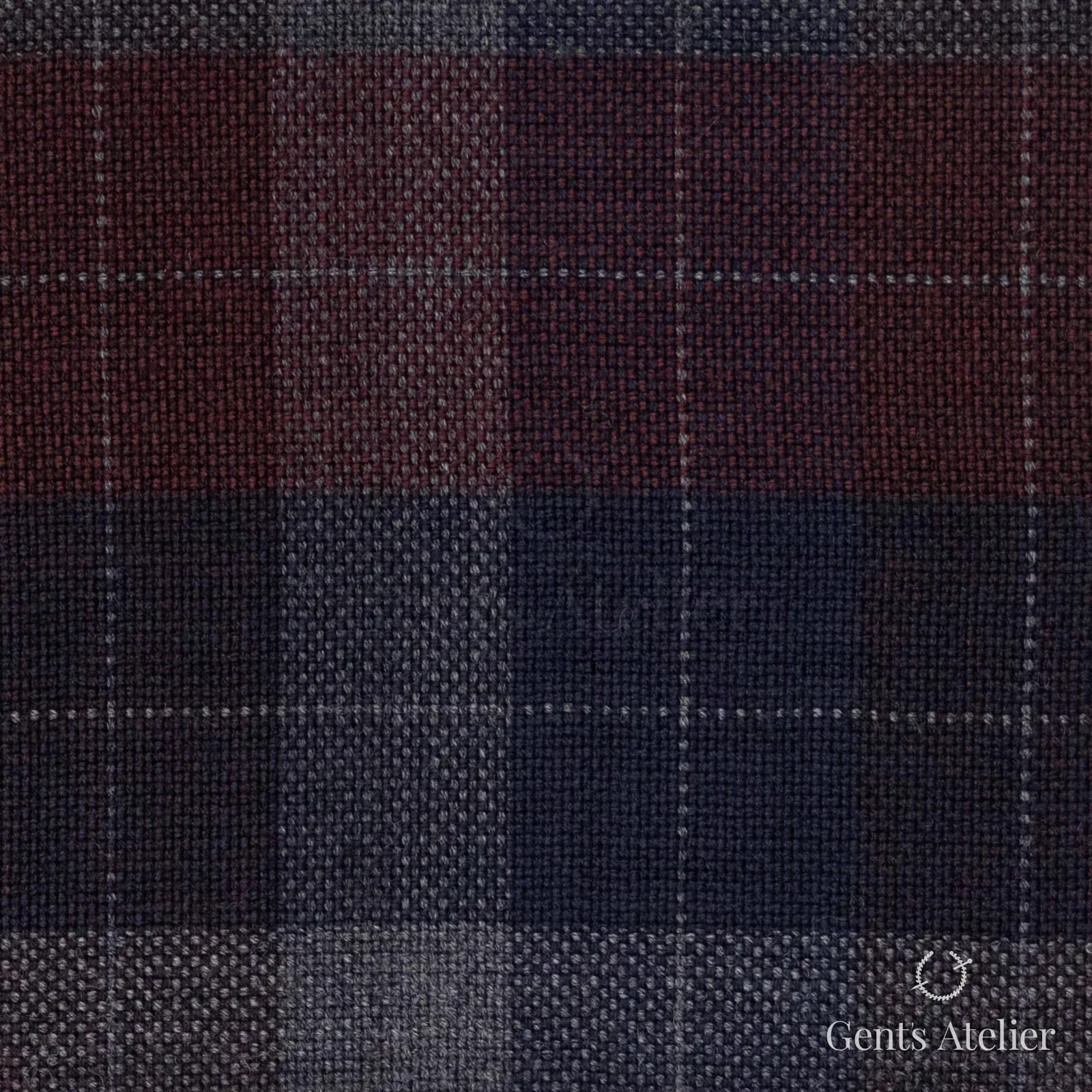 Костюмная ткань Marzoni 655 - 003 / 1200 — Бордовый / Серый, клетка, 95% шерсть, 5% кашемир