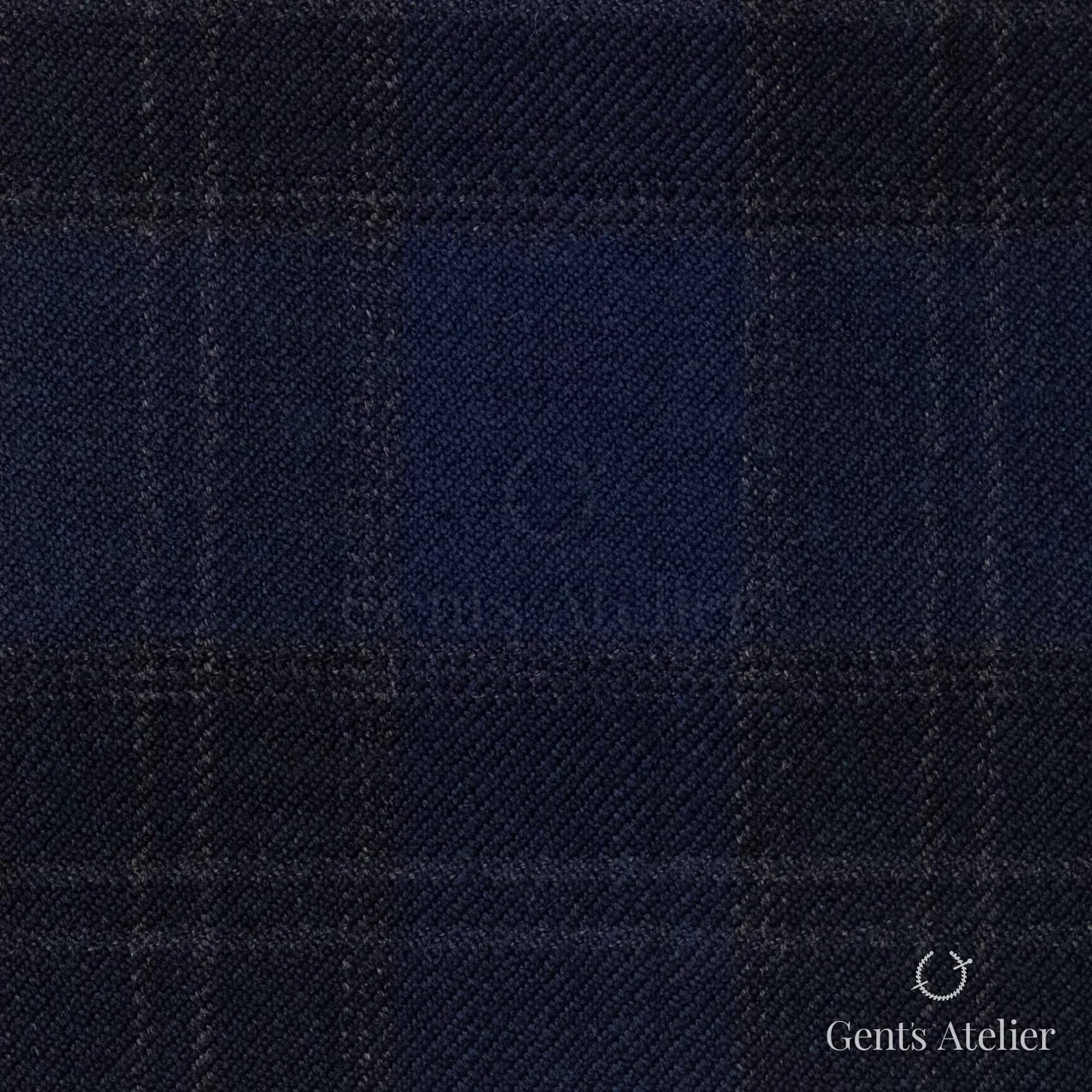 Костюмная ткань Marzoni 655 - 006 / 1200 — Синий / Серый, оконная клетка, 95% шерсть, 5% кашемир