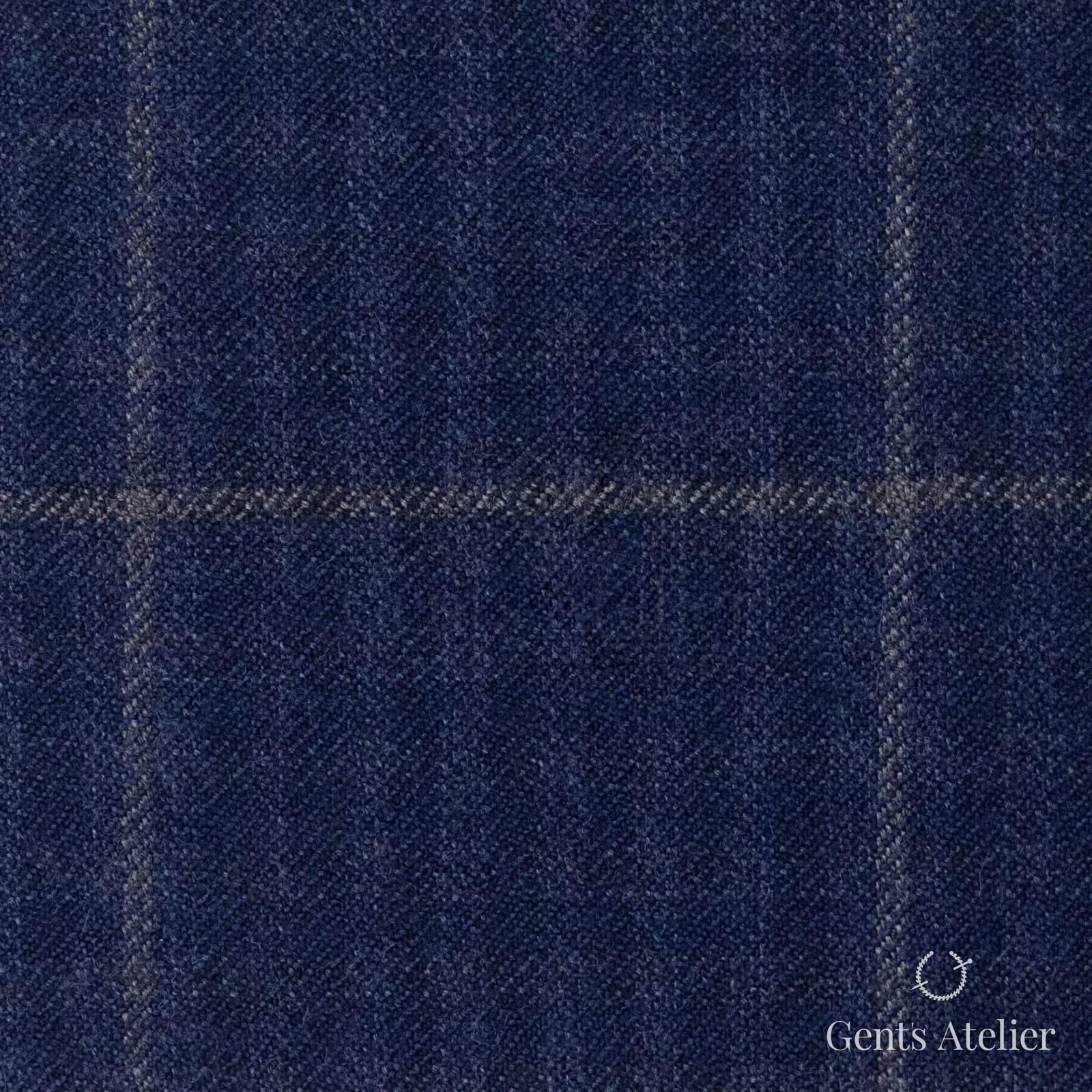 Костюмная ткань Marzoni 655 - 024 / 1200 — Синий / Серый, оконная клетка, 95% шерсть, 5% кашемир