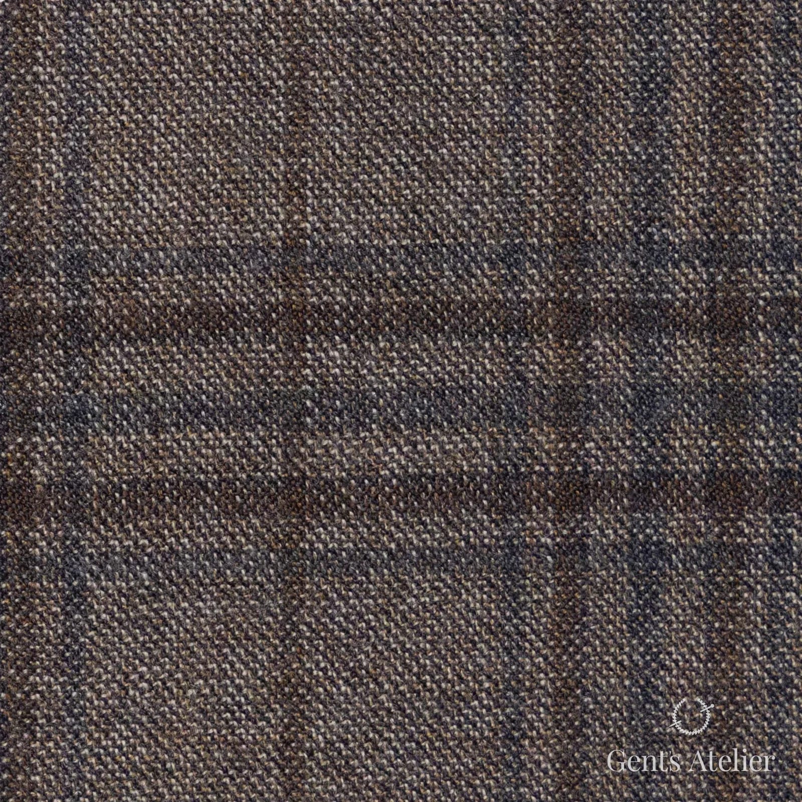 Костюмная ткань Marzoni 655 - 040 / 1200 — Тауп / Синий, клетка, 95% шерсть, 5% кашемир