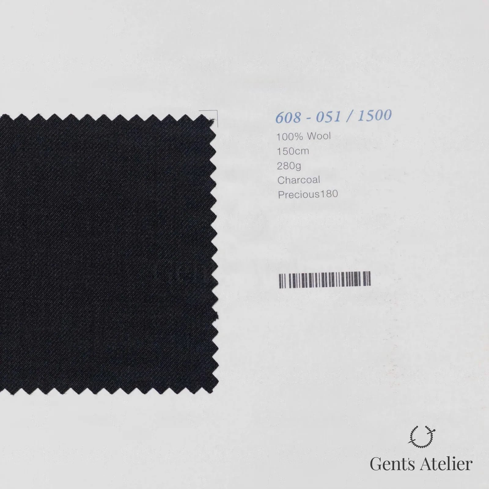 Образец ткани Marzoni 608 - 051 / 1500 с этикеткой — Антрацит