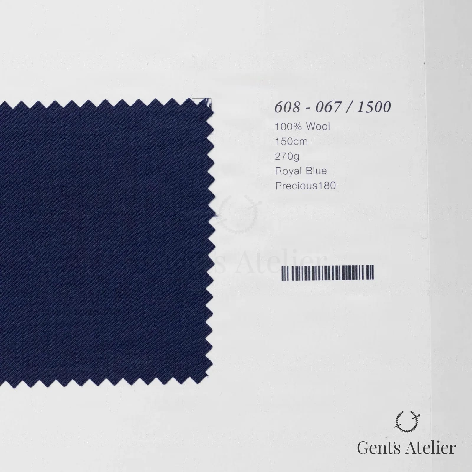 Образец ткани Marzoni 608 - 067 / 1500 с этикеткой — Синий