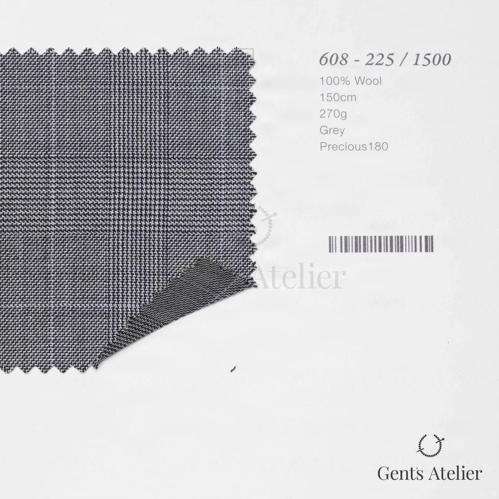 Образец ткани Marzoni 608 - 225 / 1500 с этикеткой — Серый